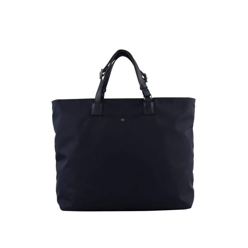 Shoulder bag in canvas trimmed with leather Blue