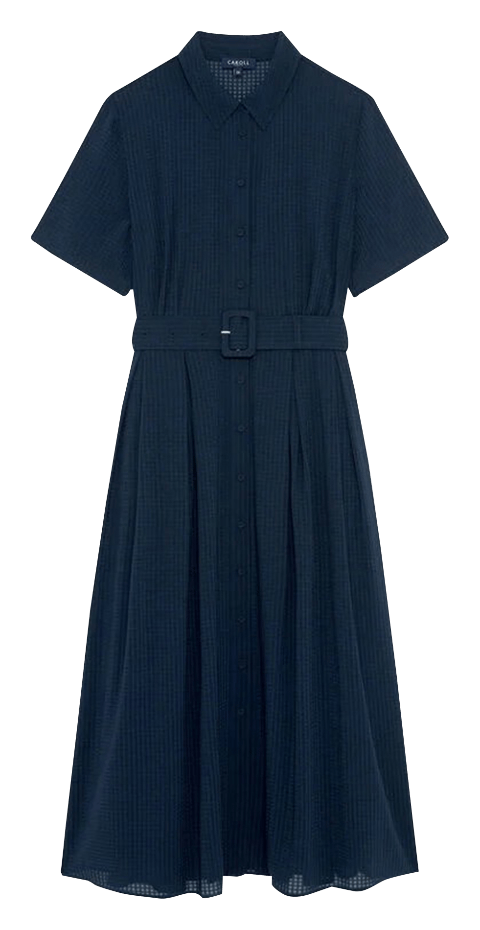 Robe longue col classique CAROLL Bleu