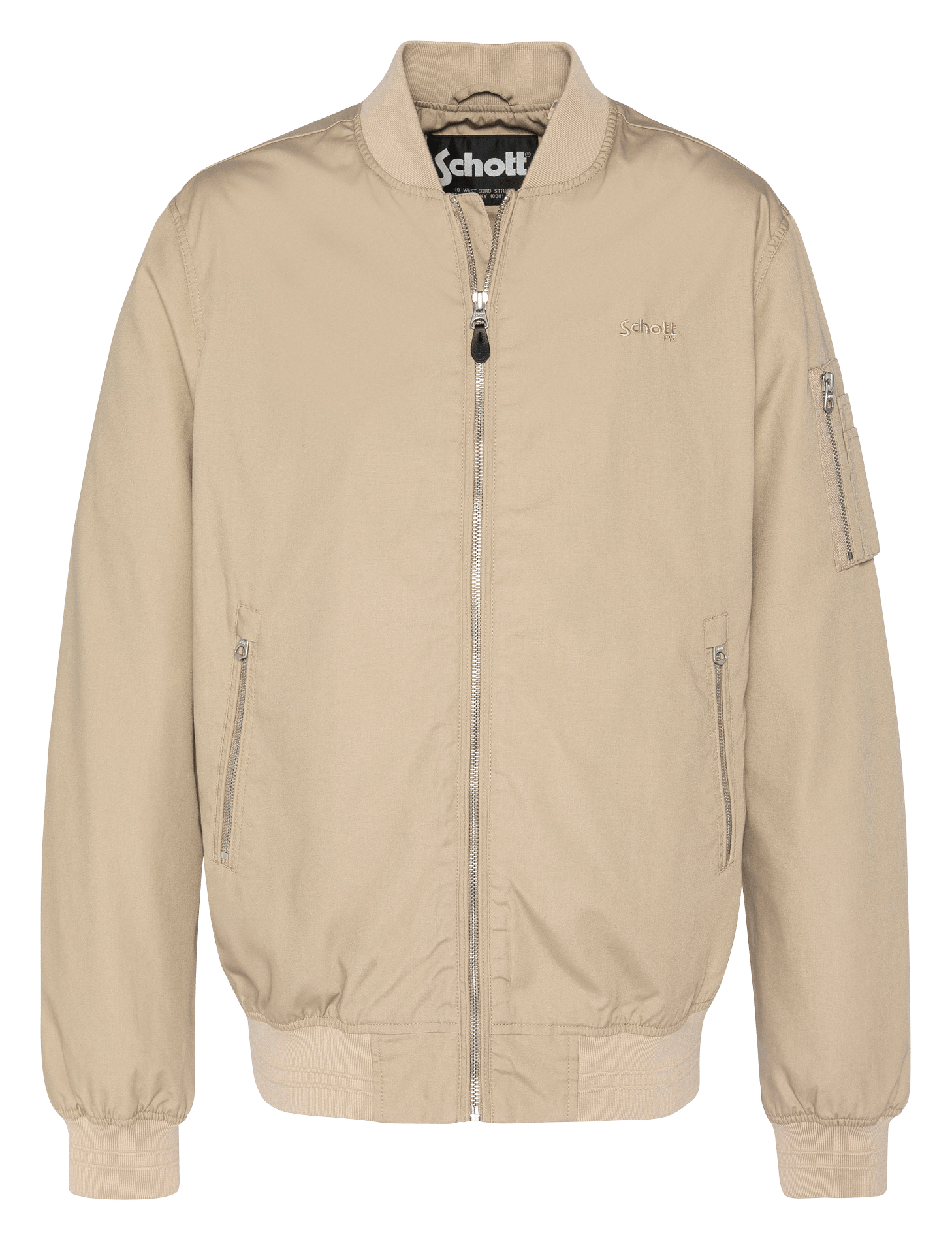 Straight teddy collar jacket SCHOTT Beige