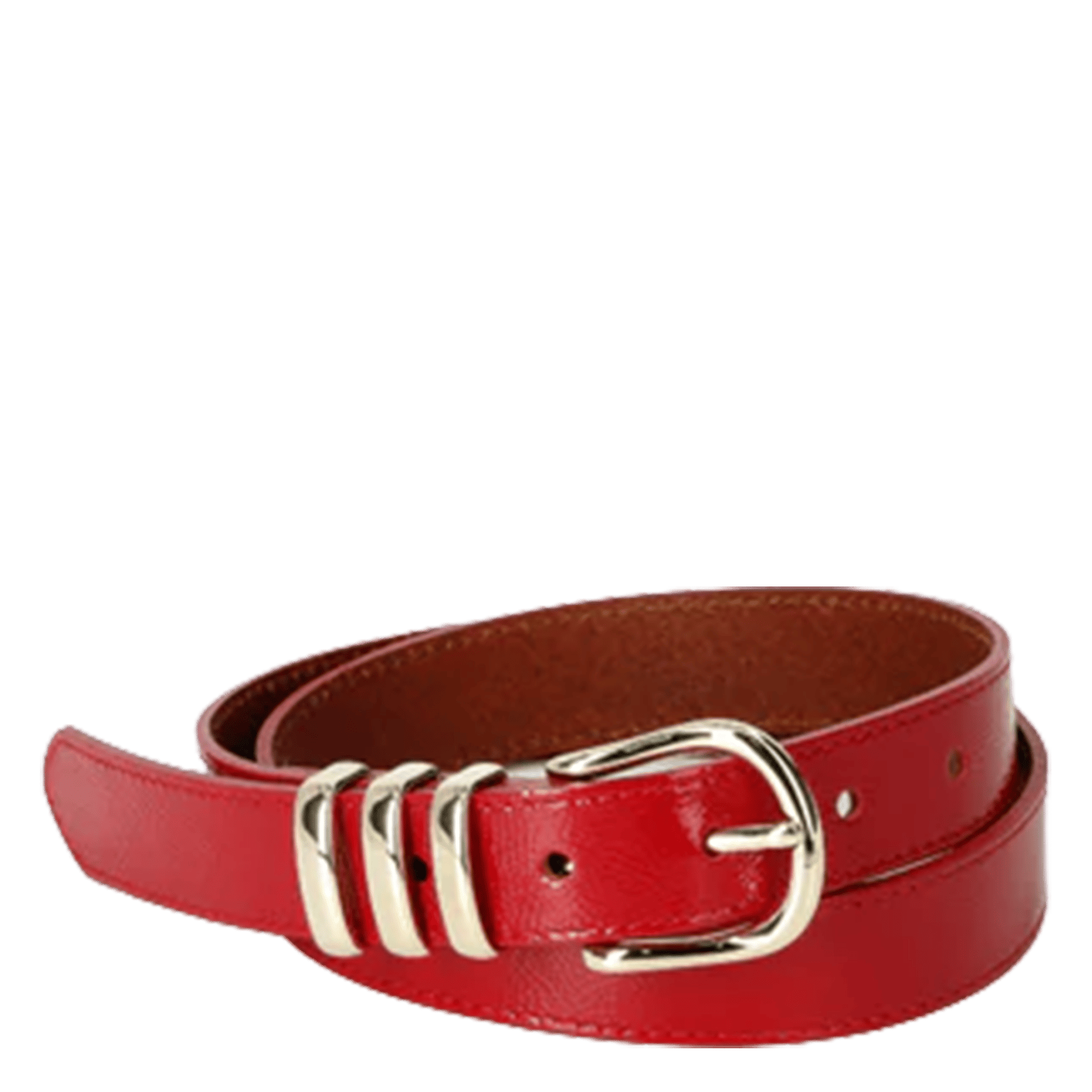 Schmaler Ledergürtel mit Schnalle HERBERT FRERE SOEUR Rot