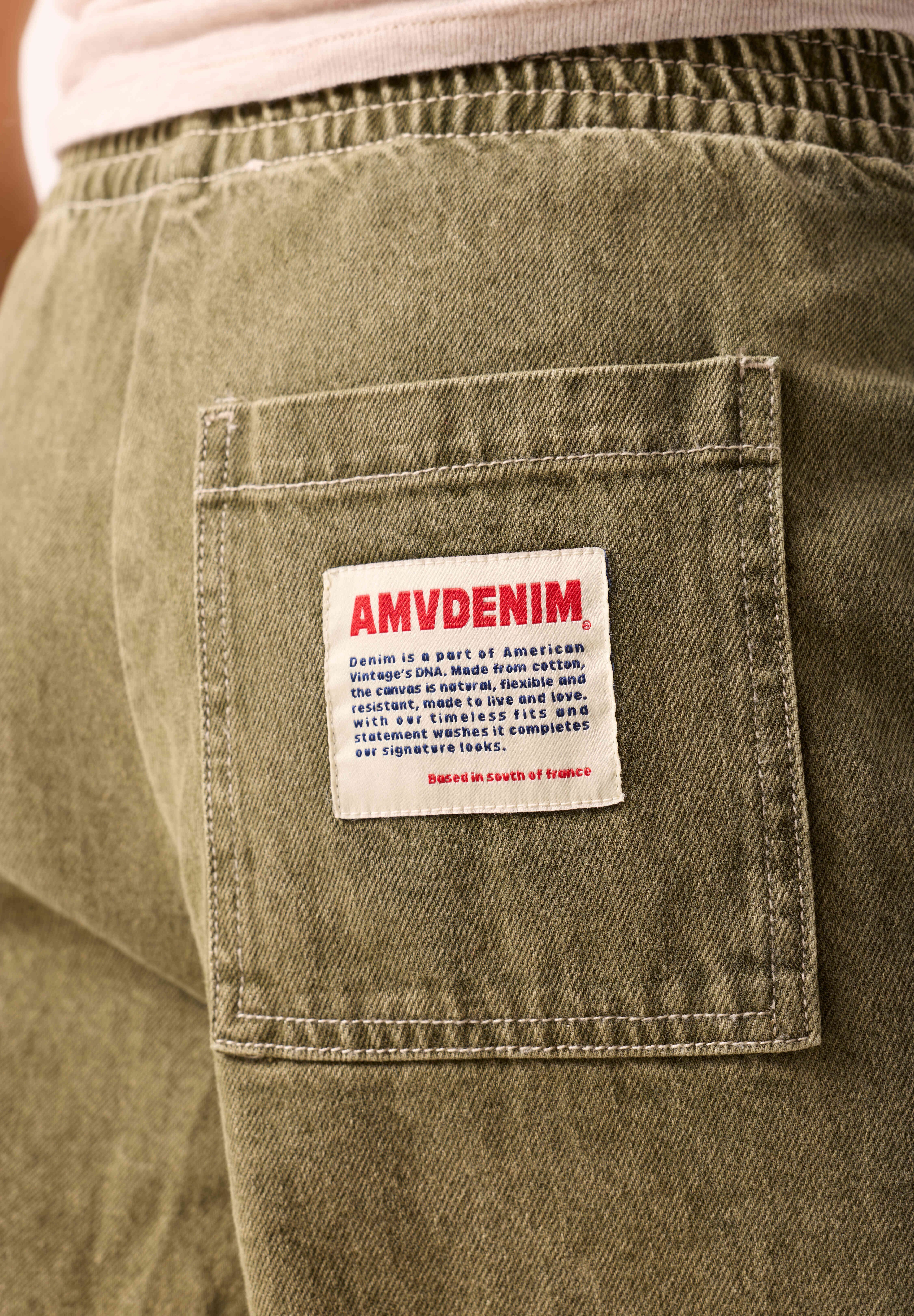 Jean large en coton mélangé AMERICAN VINTAGE Vert