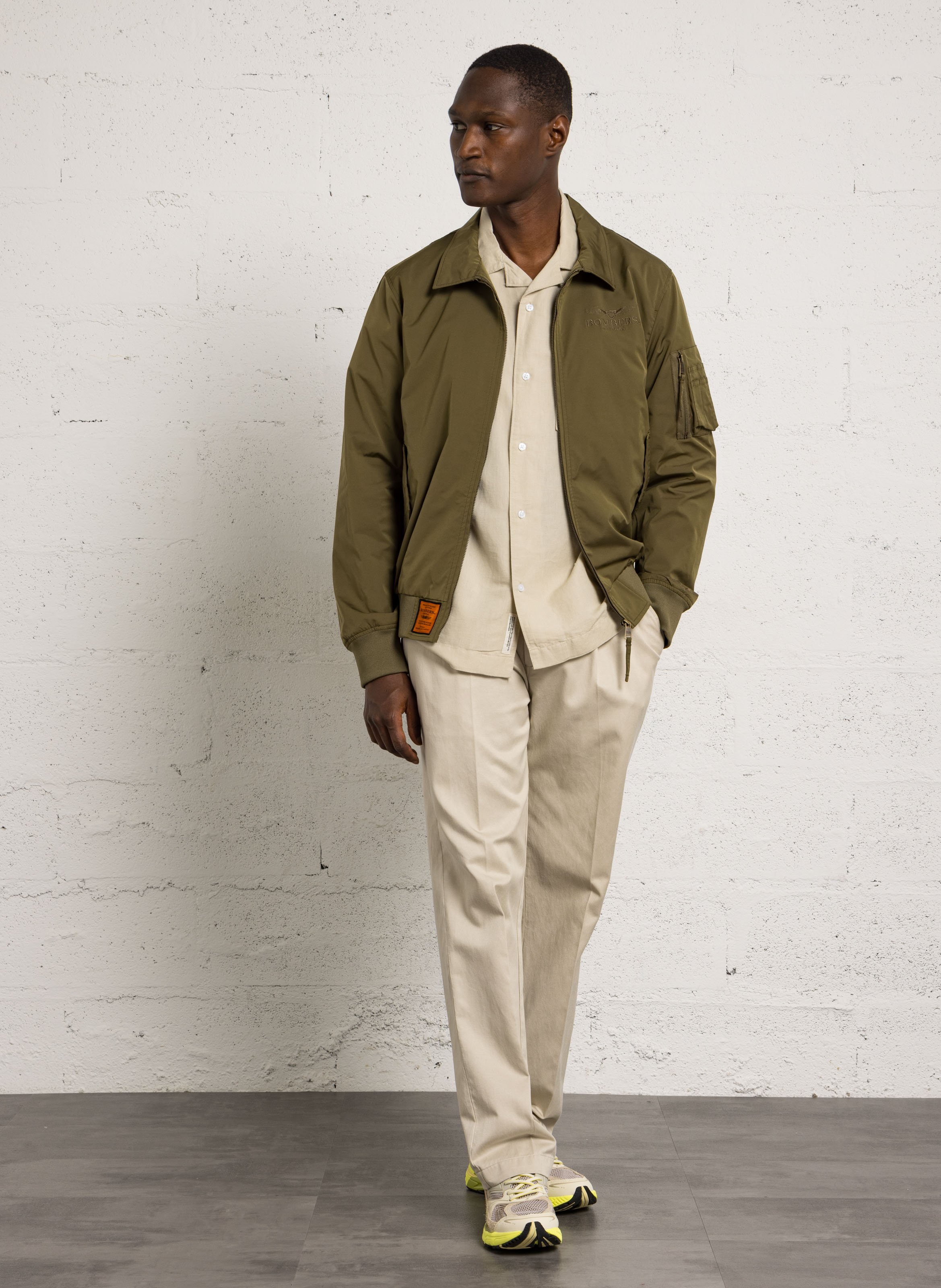 Oversized jacket with classic collar BOMBERS ORIGINAL Khaki