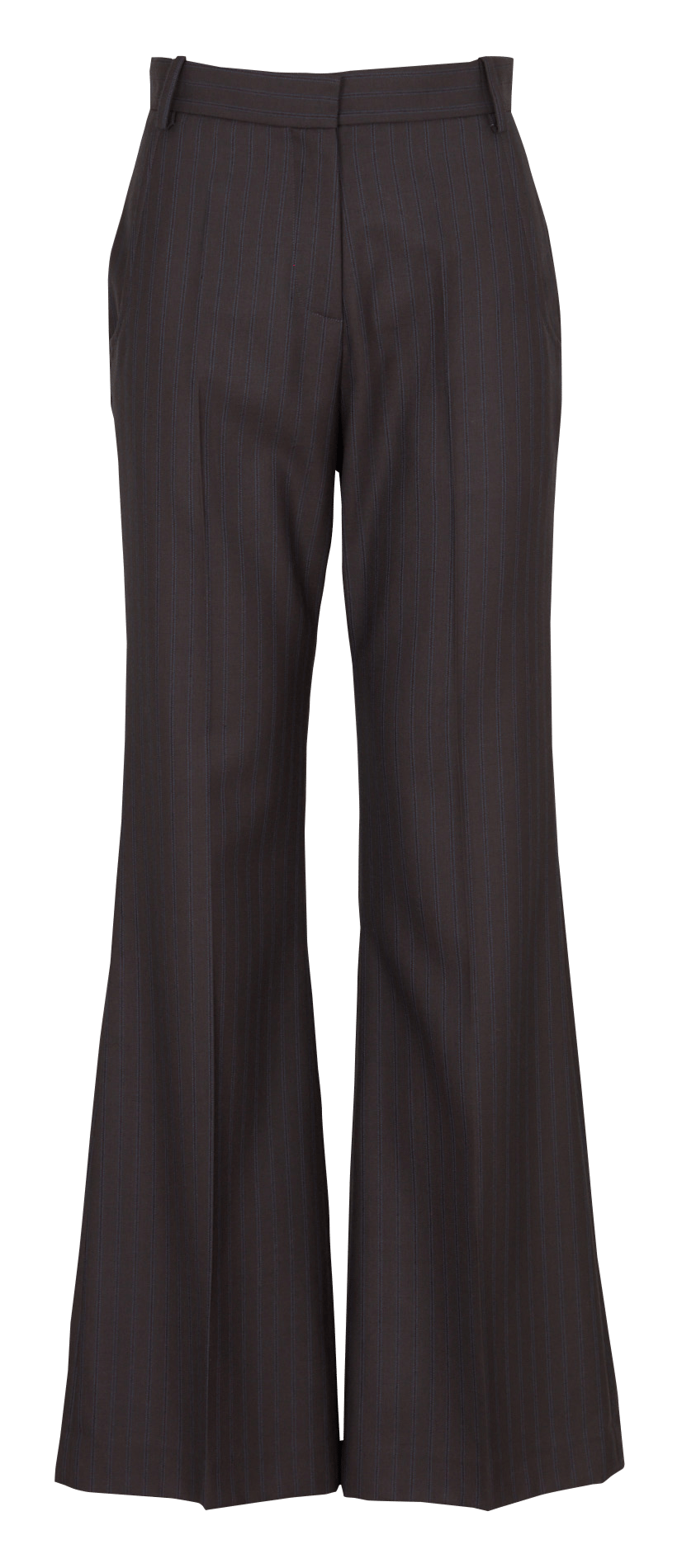 Pantalon tailleur flare rayé en laine MARGAUX LONNBERG Multicolore