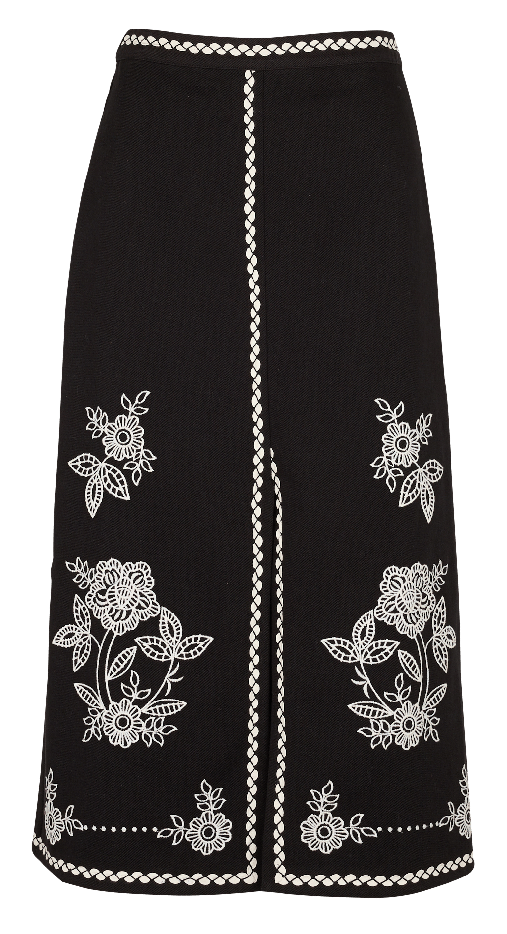 Rok met borduursel in recht model. | Zwart LOUISE MISHA Dames