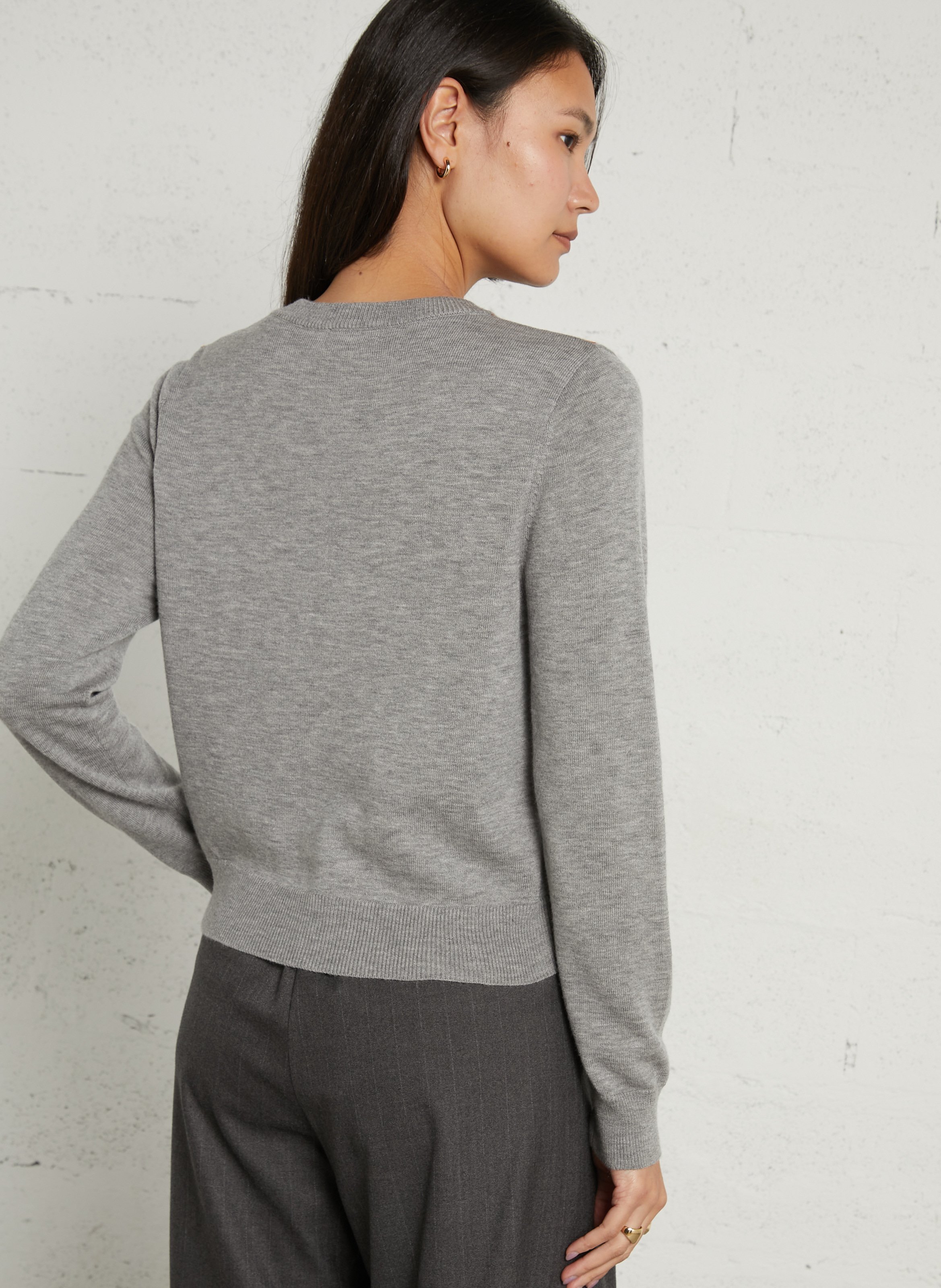 Gilet col rond SUNCOO Gris