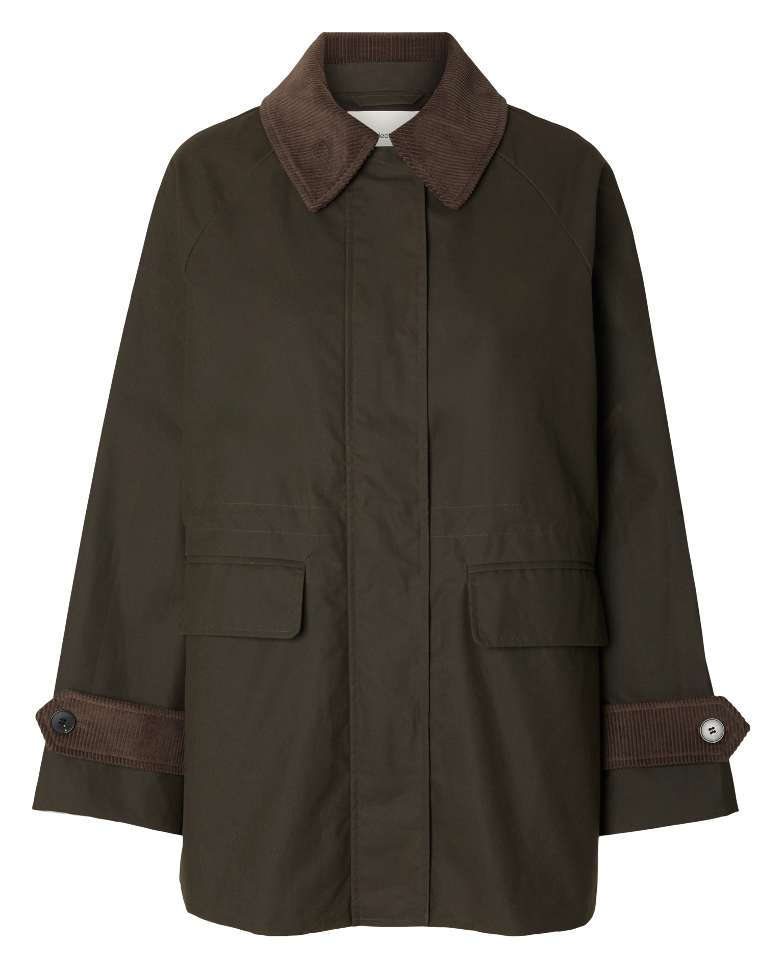 Gerade Baumwolljacke SELECTED Grun