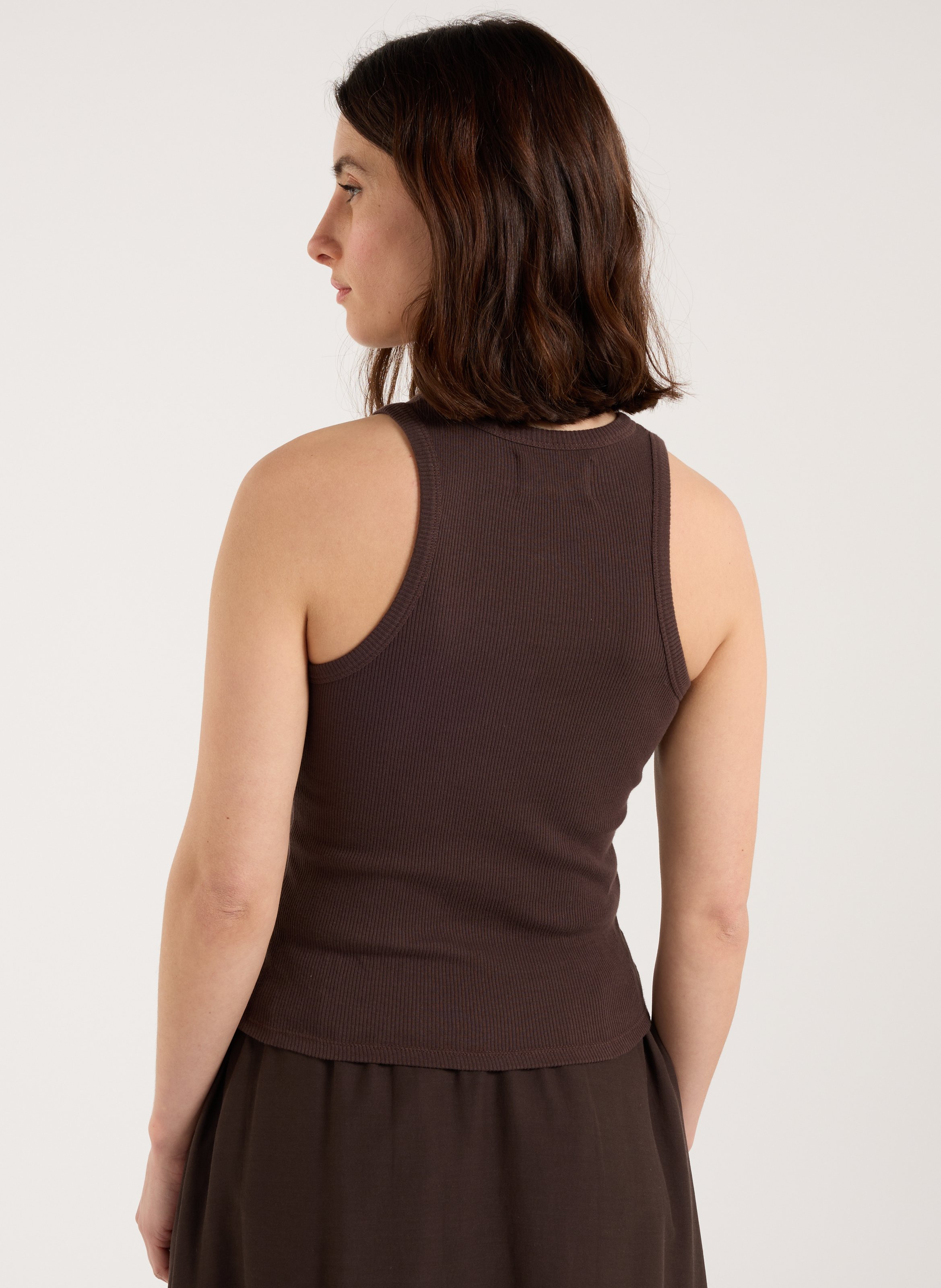 Geripptes Tanktop aus Baumwolle SAISON 1865 Braun
