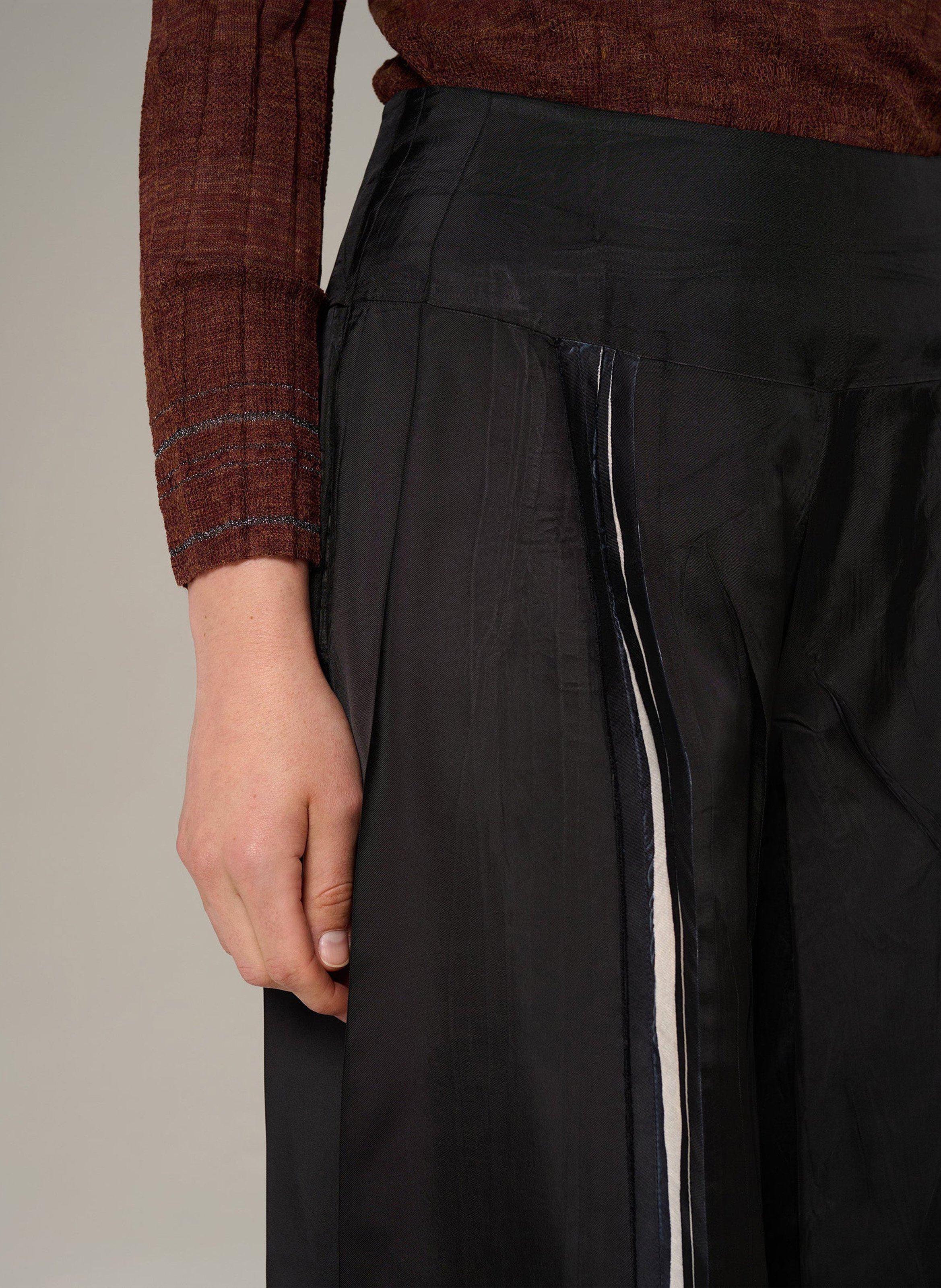 High-waisted wide cropped trousers COTELAC Black