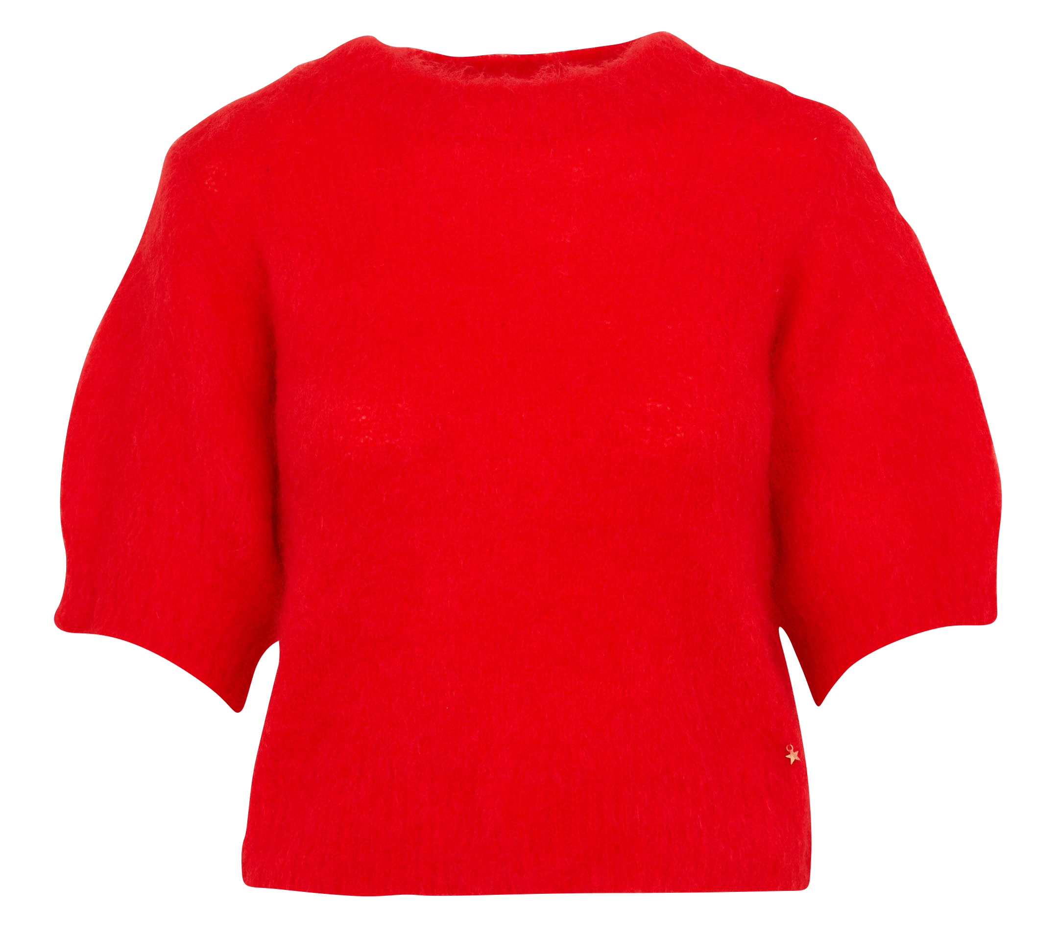 Short-sleeved mohair blend sweater DES PETITS HAUTS Red