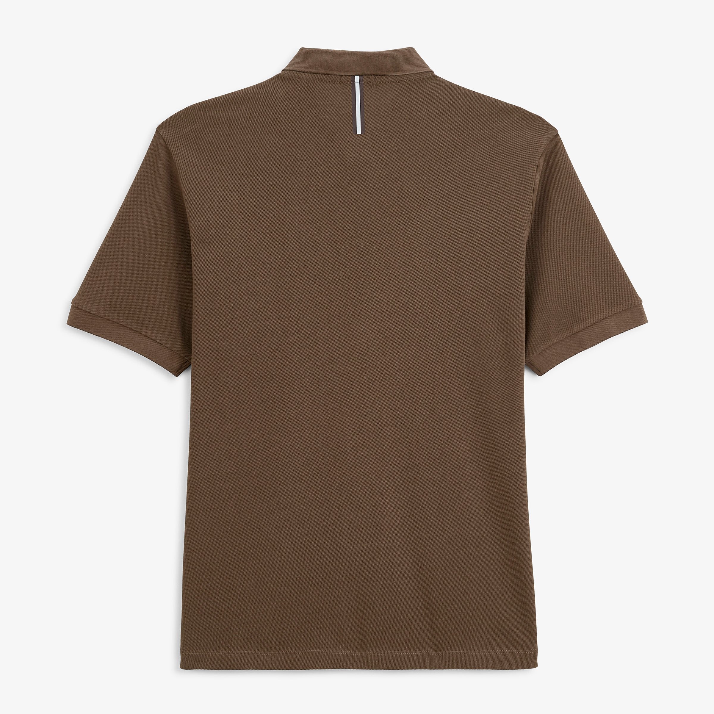Short-sleeved cotton piqué polo SERGE BLANCO Brown