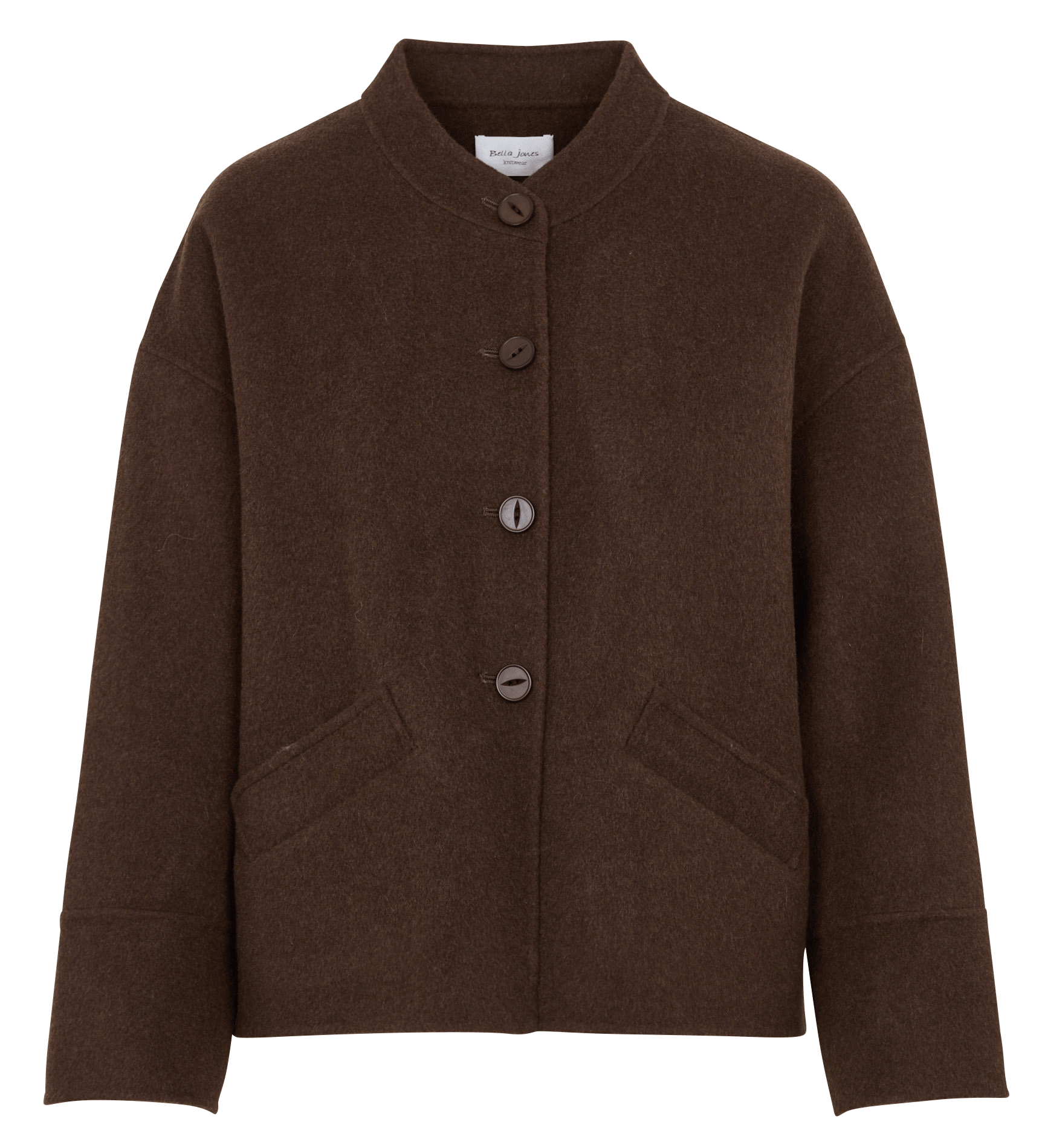 Pull col rond en laine mélangée BELLA JONES Marron