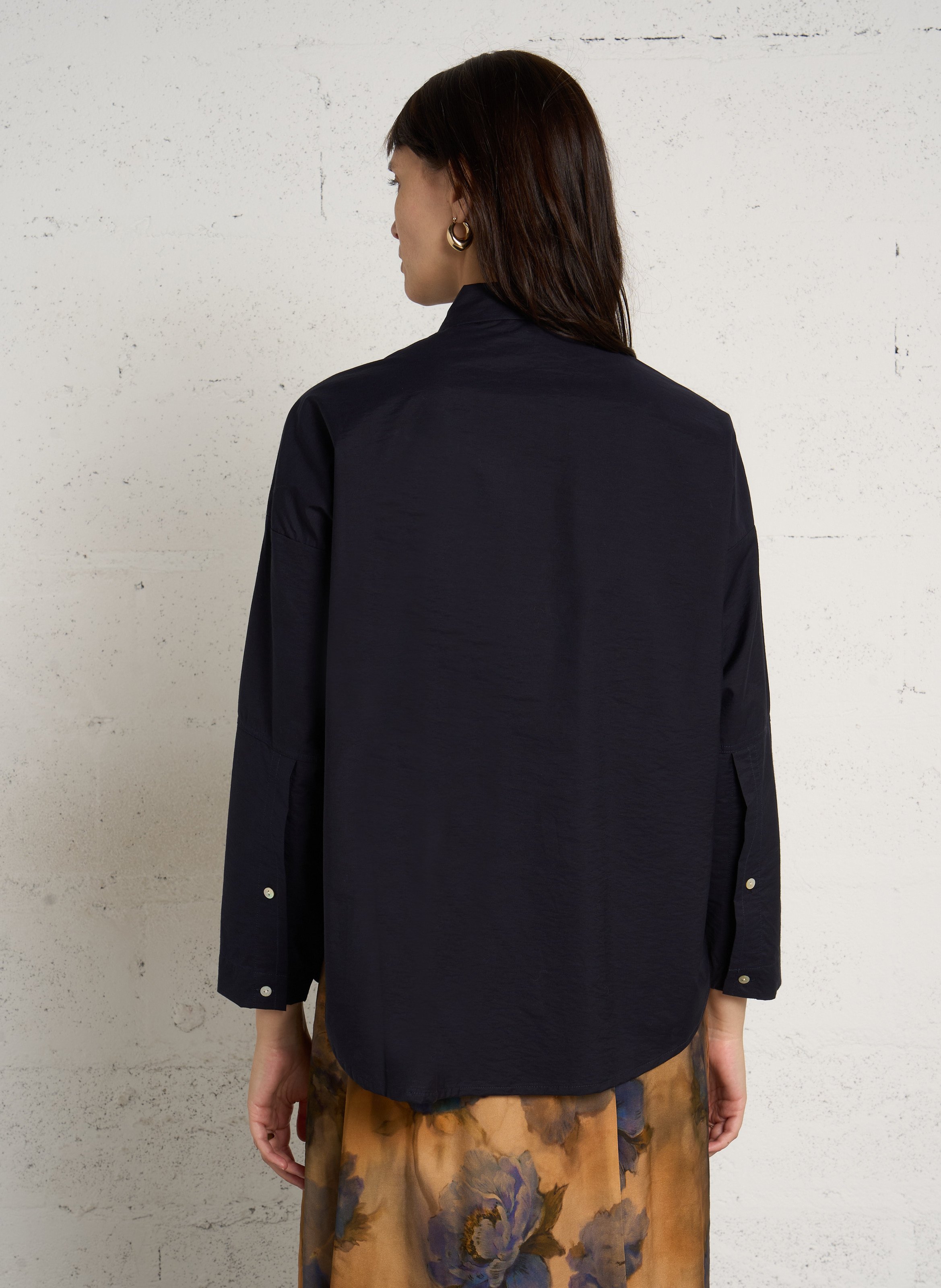Wijd overhemd van katoen met klassieke kraag HOD PARIS Blauw