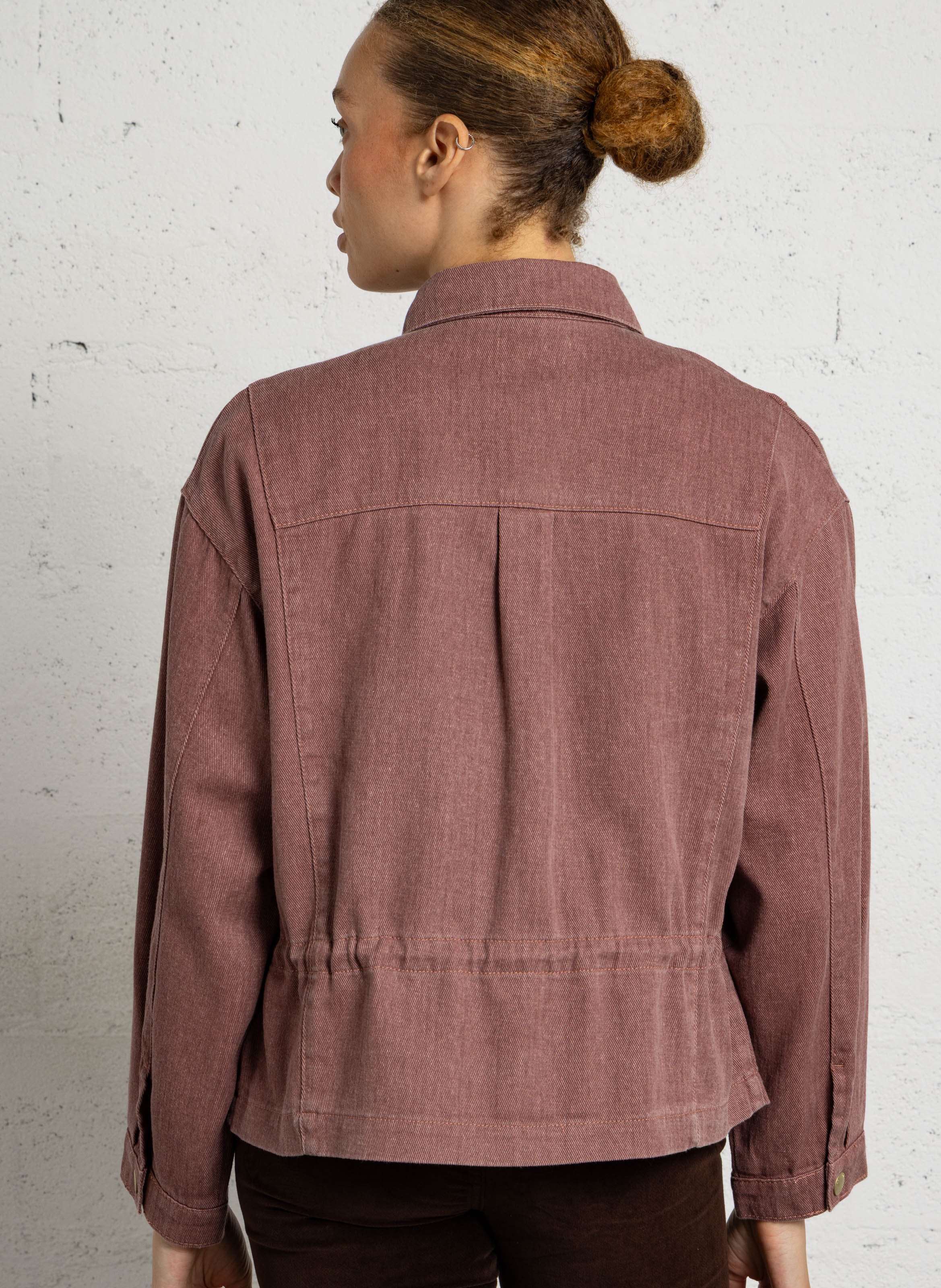 Ruime denim overhemd van katoen LA PETITE ETOILE Roze