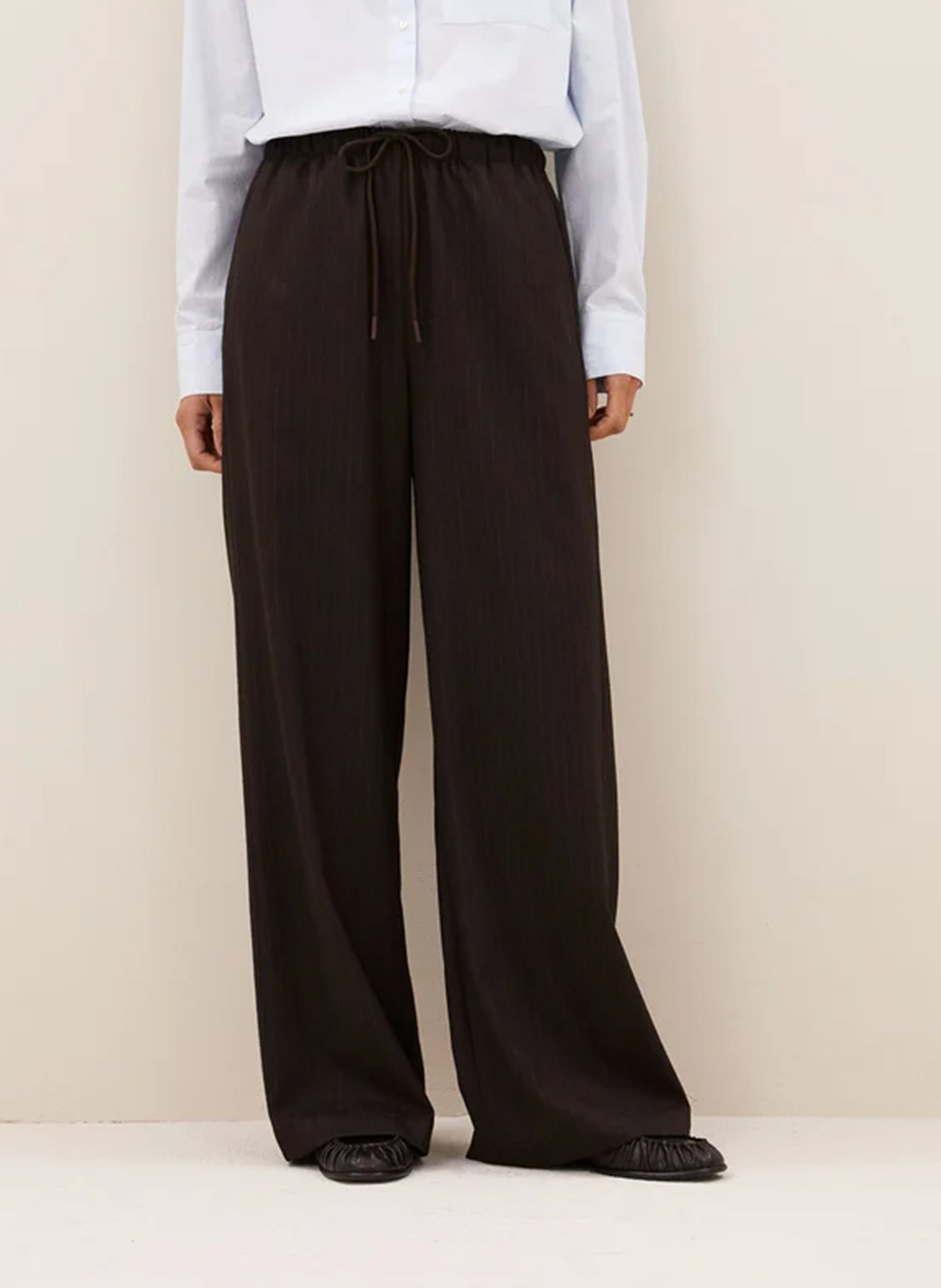 Striped wide-leg pants BY BAR Brown