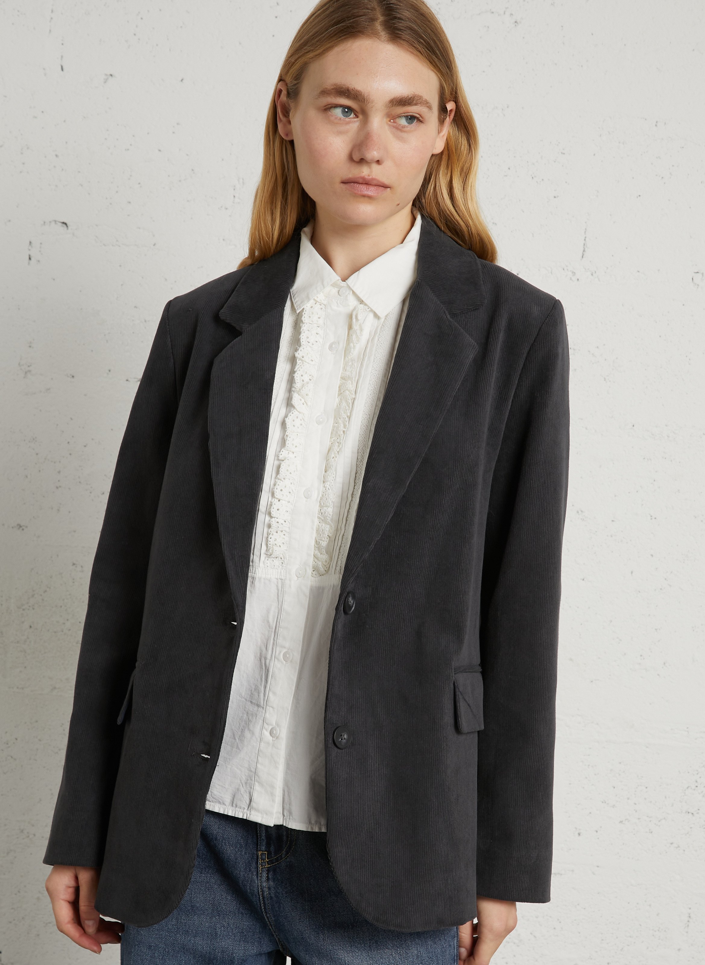 Blazer van corduroy MAISON HOTEL Grijs