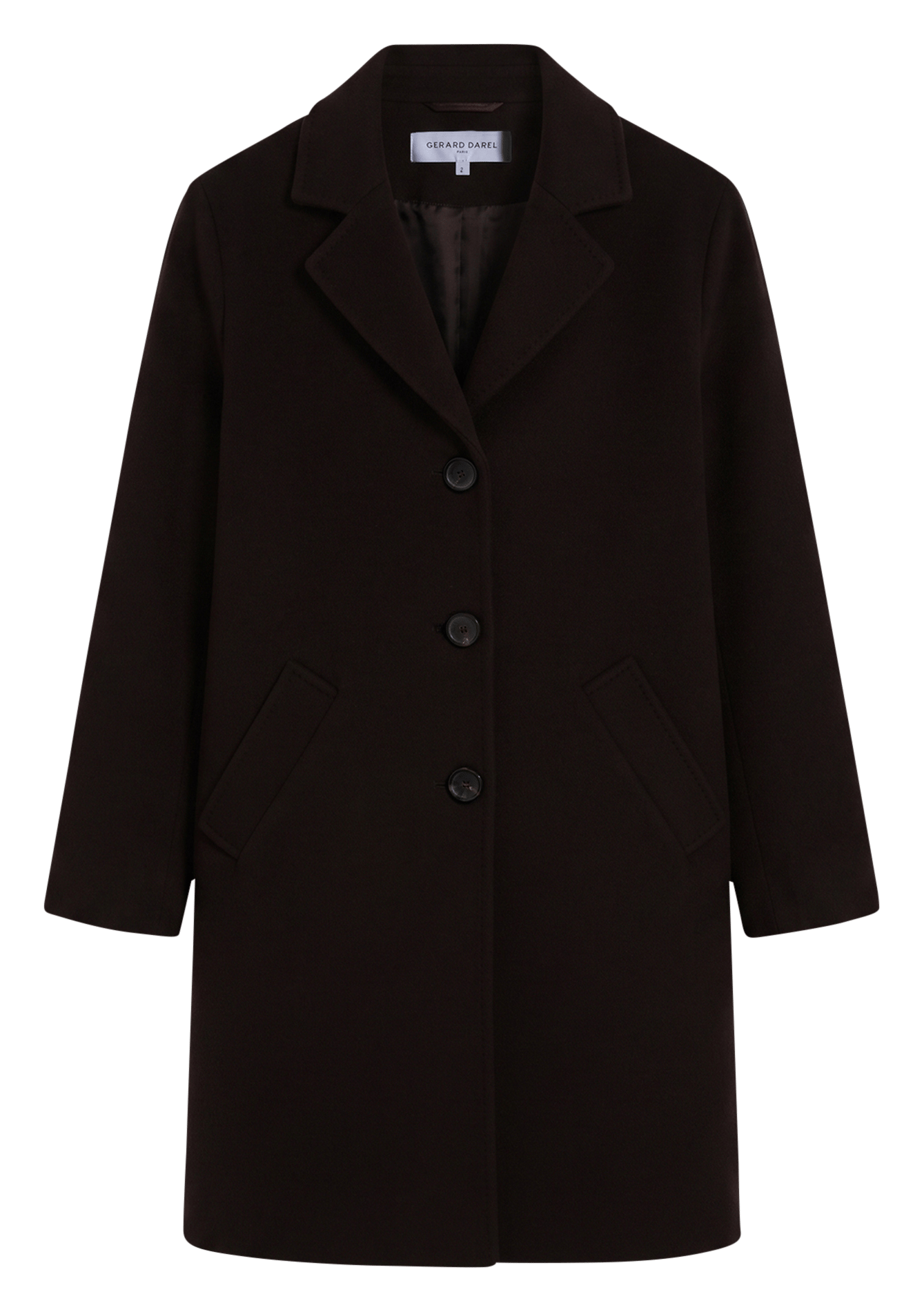 Straight-cut wool-blend coat GERARD DAREL Brown
