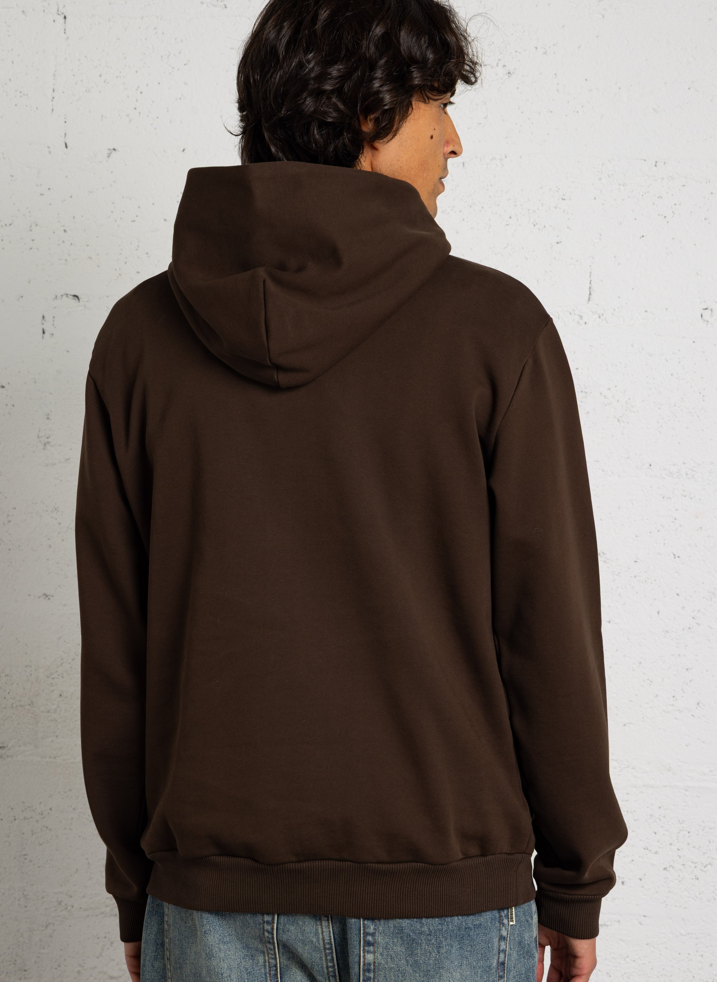 Screen-printed cotton-blend hoodie NAPAPIJRI Brown