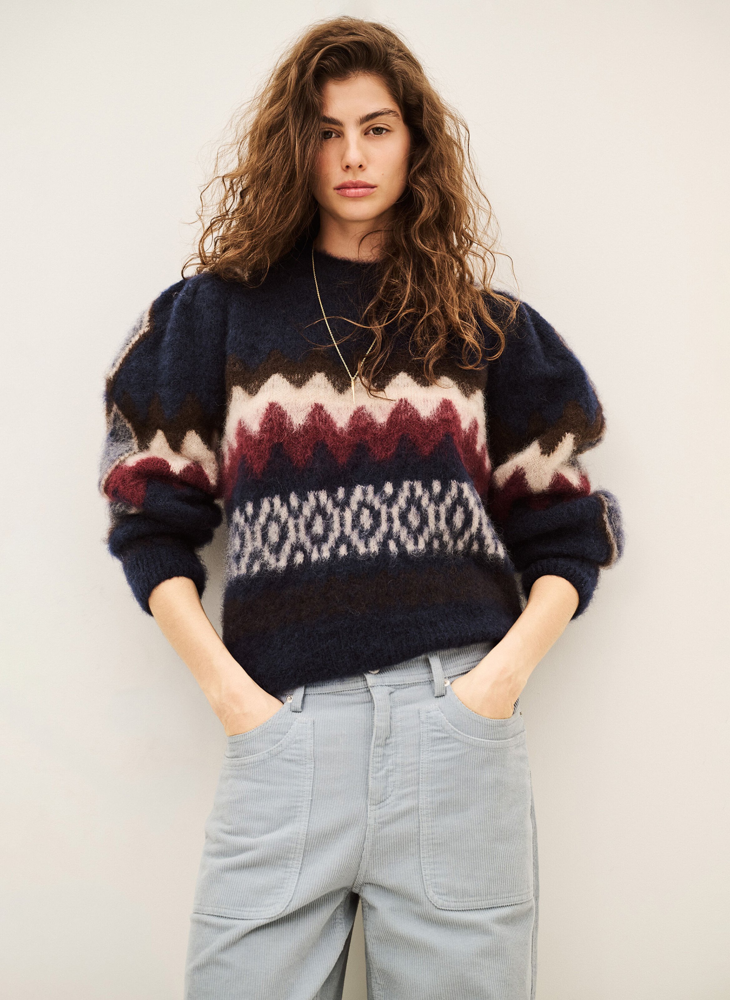 Pull ample imprimé en laine mélangée BA&SH Multicolore
