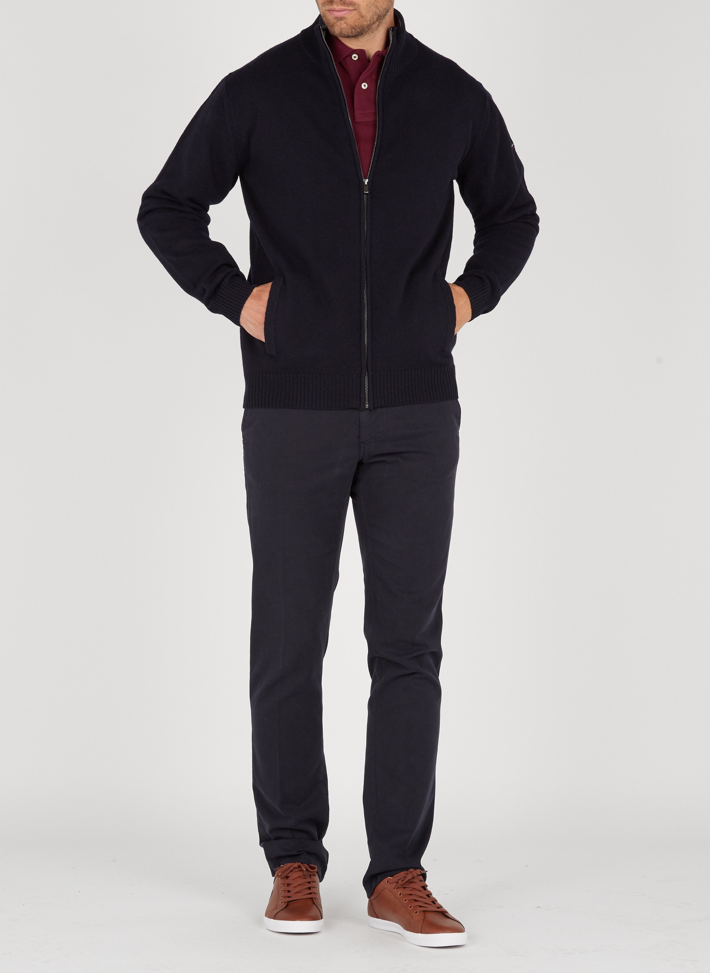 Gilet droit col montant en laine ARMOR LUX Bleu