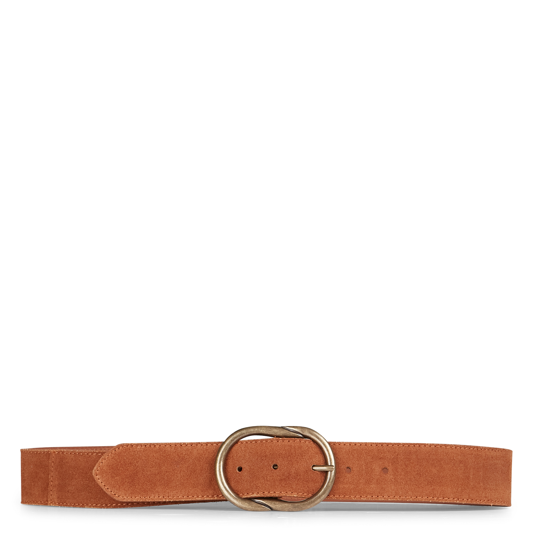 Ceinture en cuir velours PIECES Marron