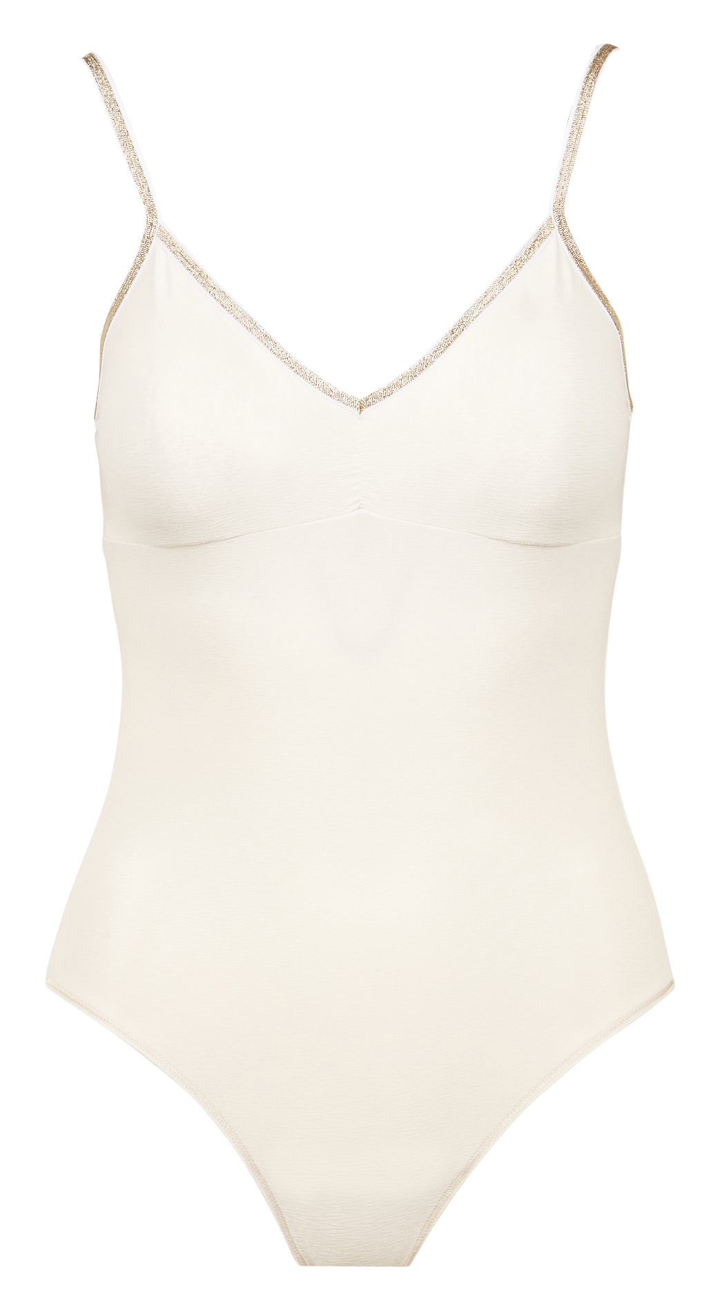 Body col V à bretelles  LA NOUVELLE Beige