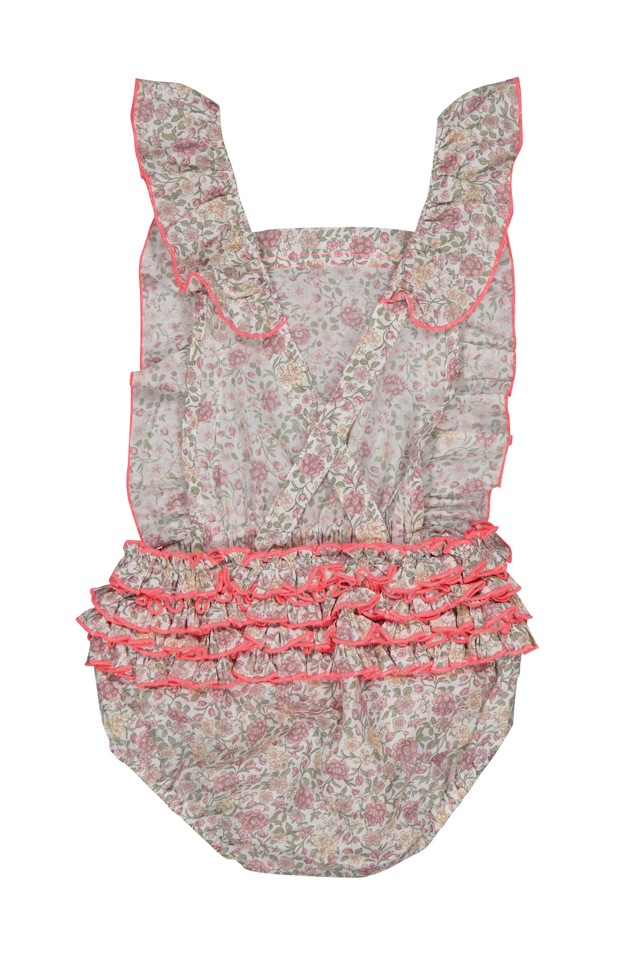 Barboteuse à bretelles en coton bio PETITE LUCETTE Multicolore