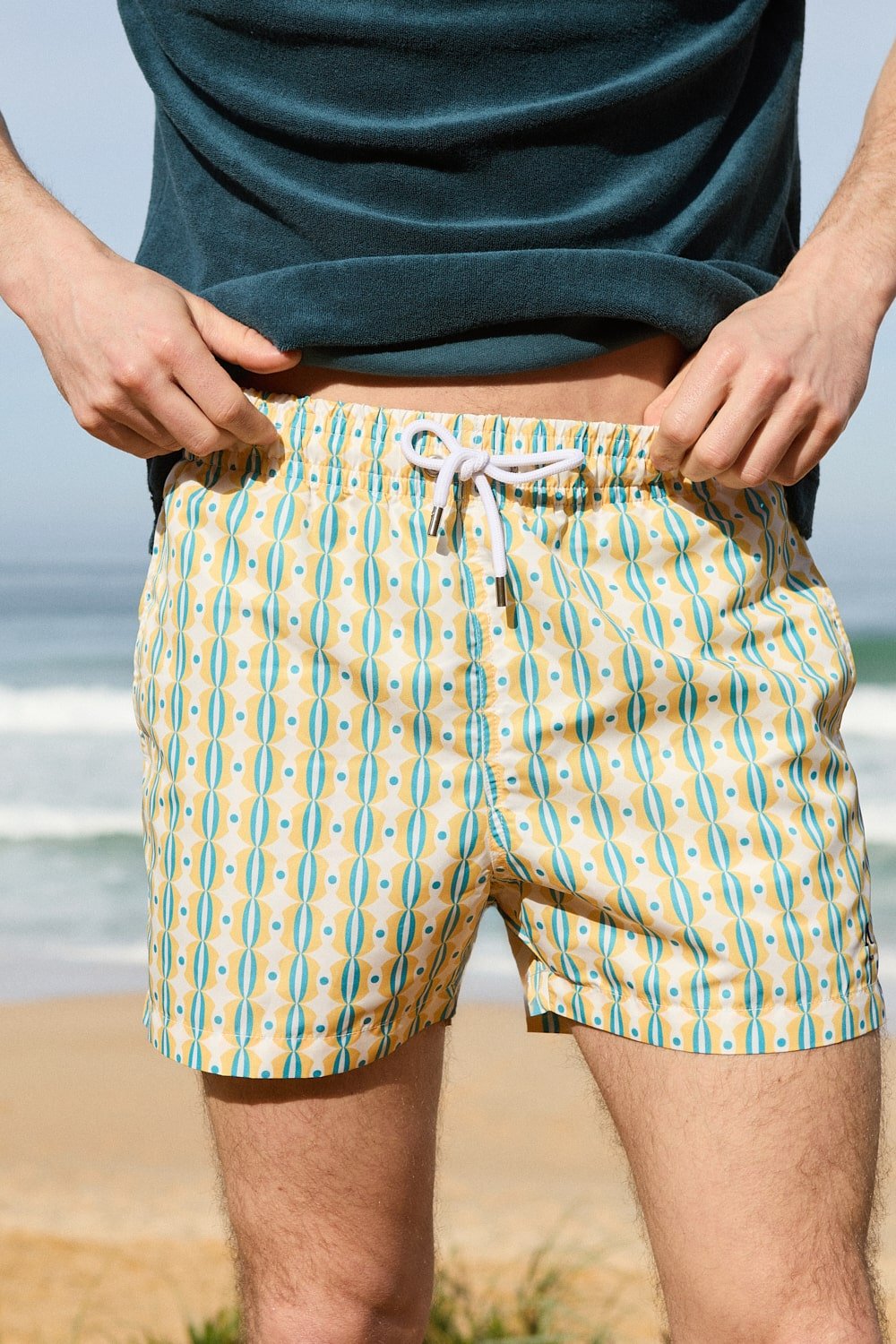 Printed swim shorts with elasticated waistband APNEE Yellow