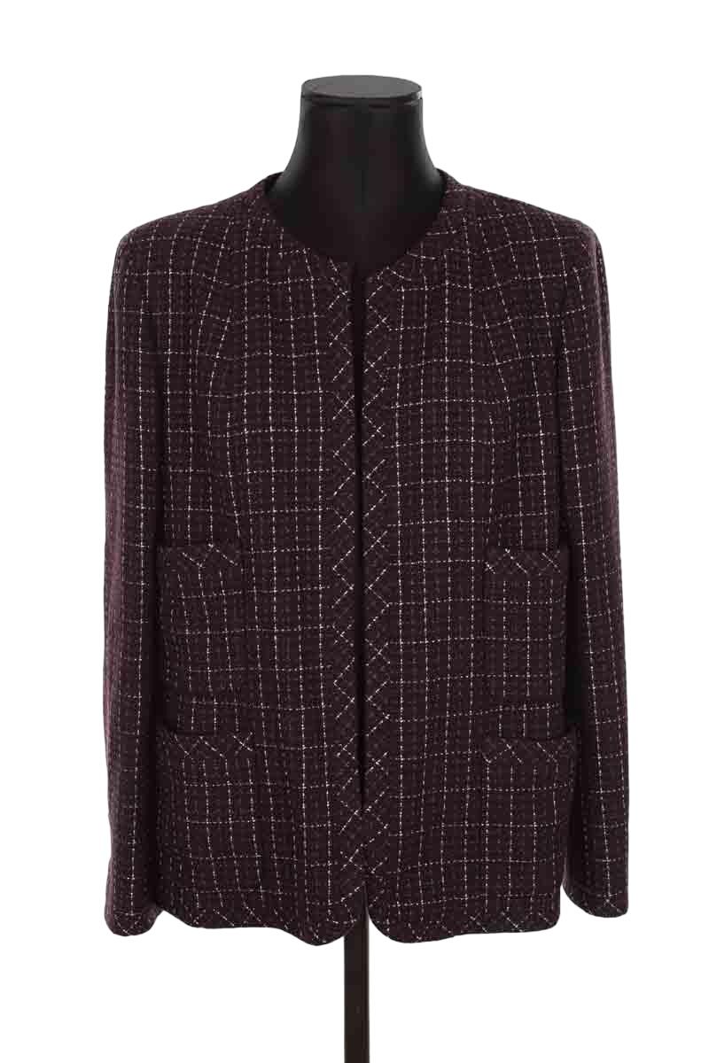 Blazer En Laine Bordeaux Chanel - Seconde Main - Femme - 031290000 | Place  des Tendances