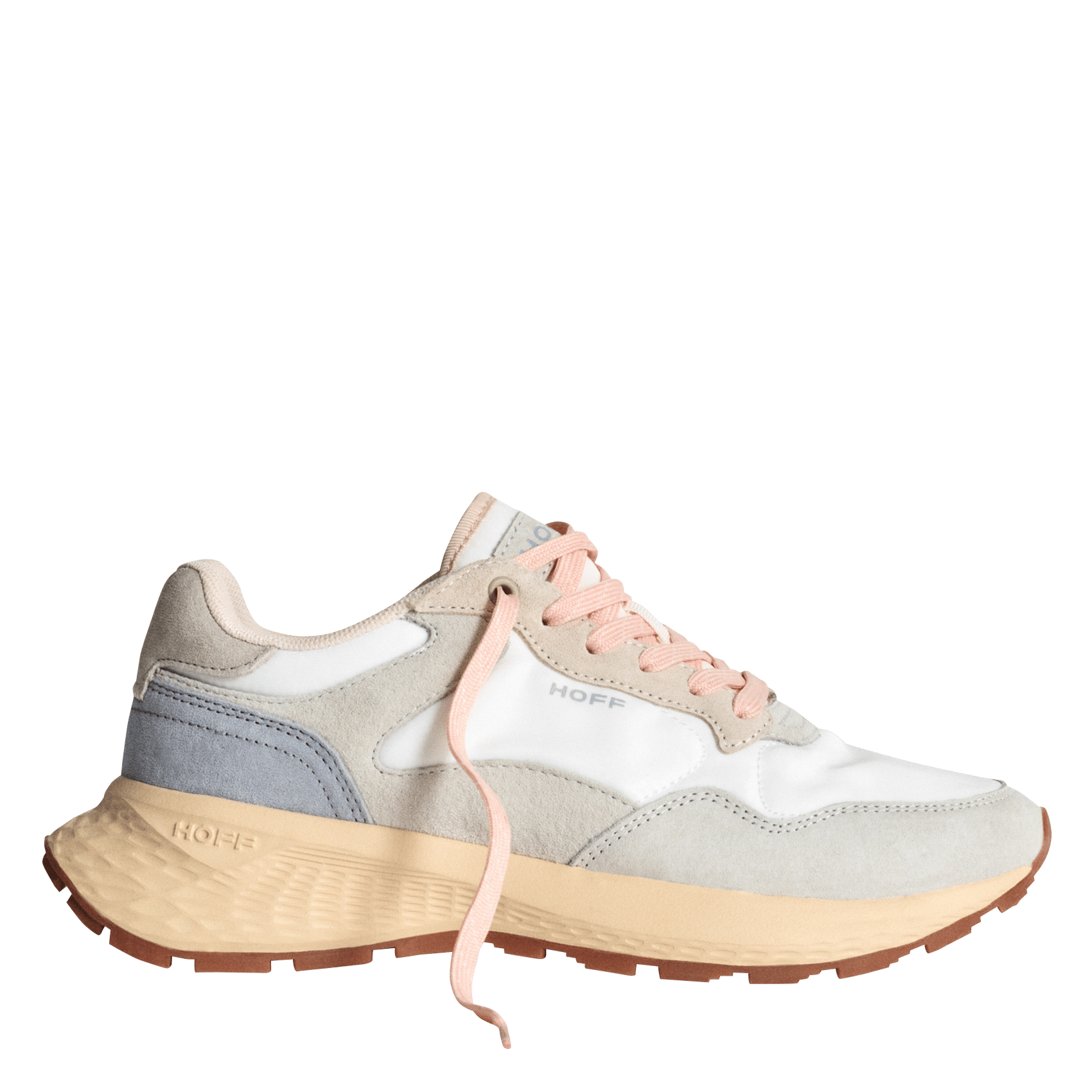 Low-top lace-up mixed leather sneakers HOFF Grey