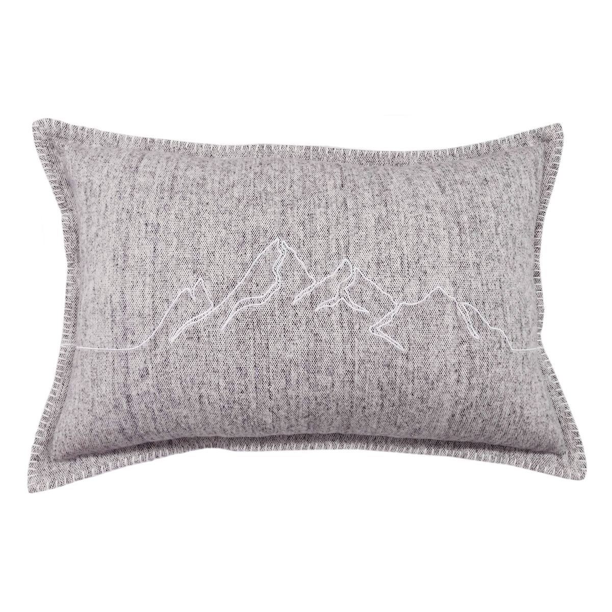 Rectangular embroidered cotton flannel cushion TODAY LINGE DE MAISON Grey
