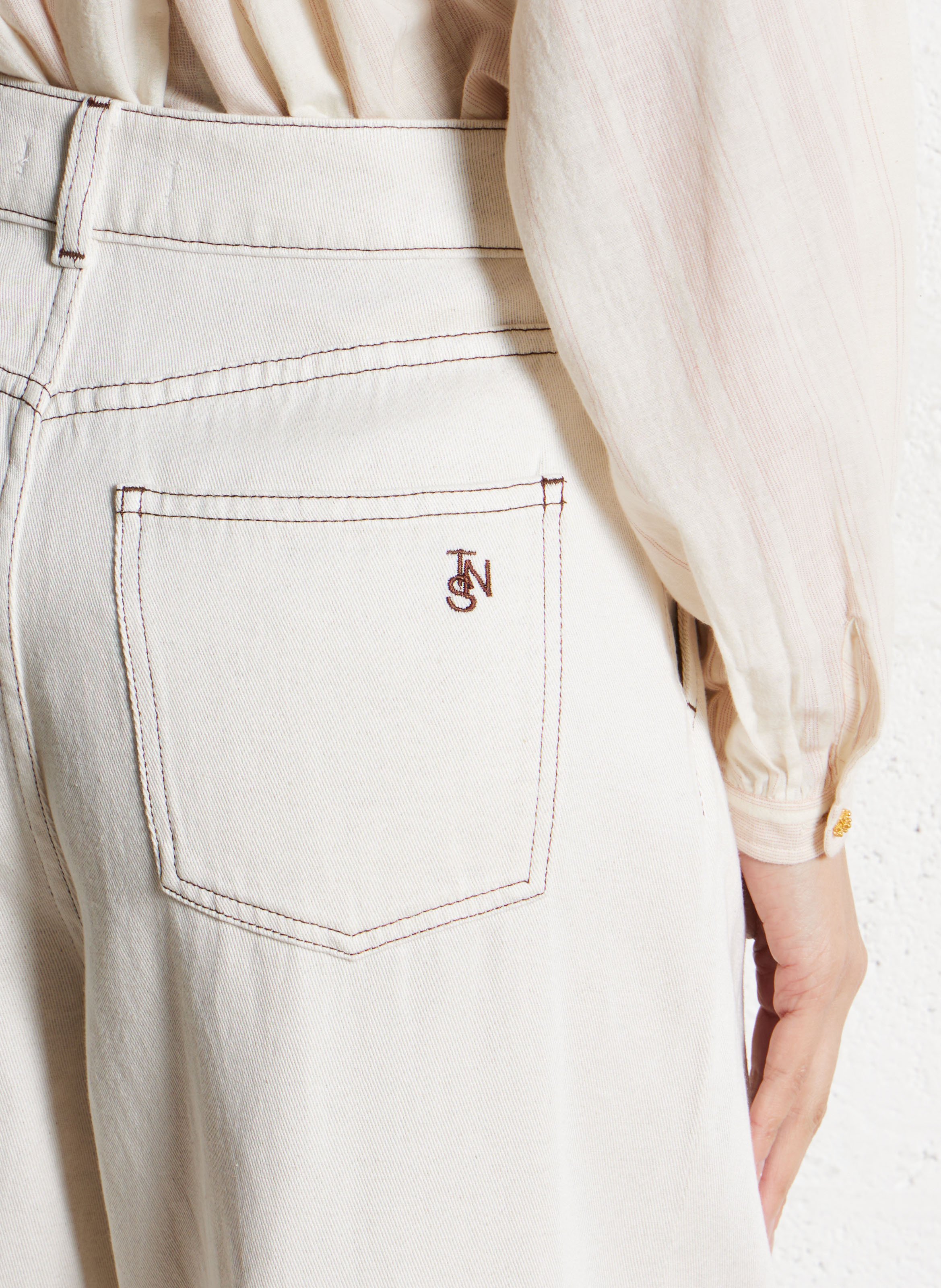 High-waisted pleated jeans THE NEW SOCIETY White