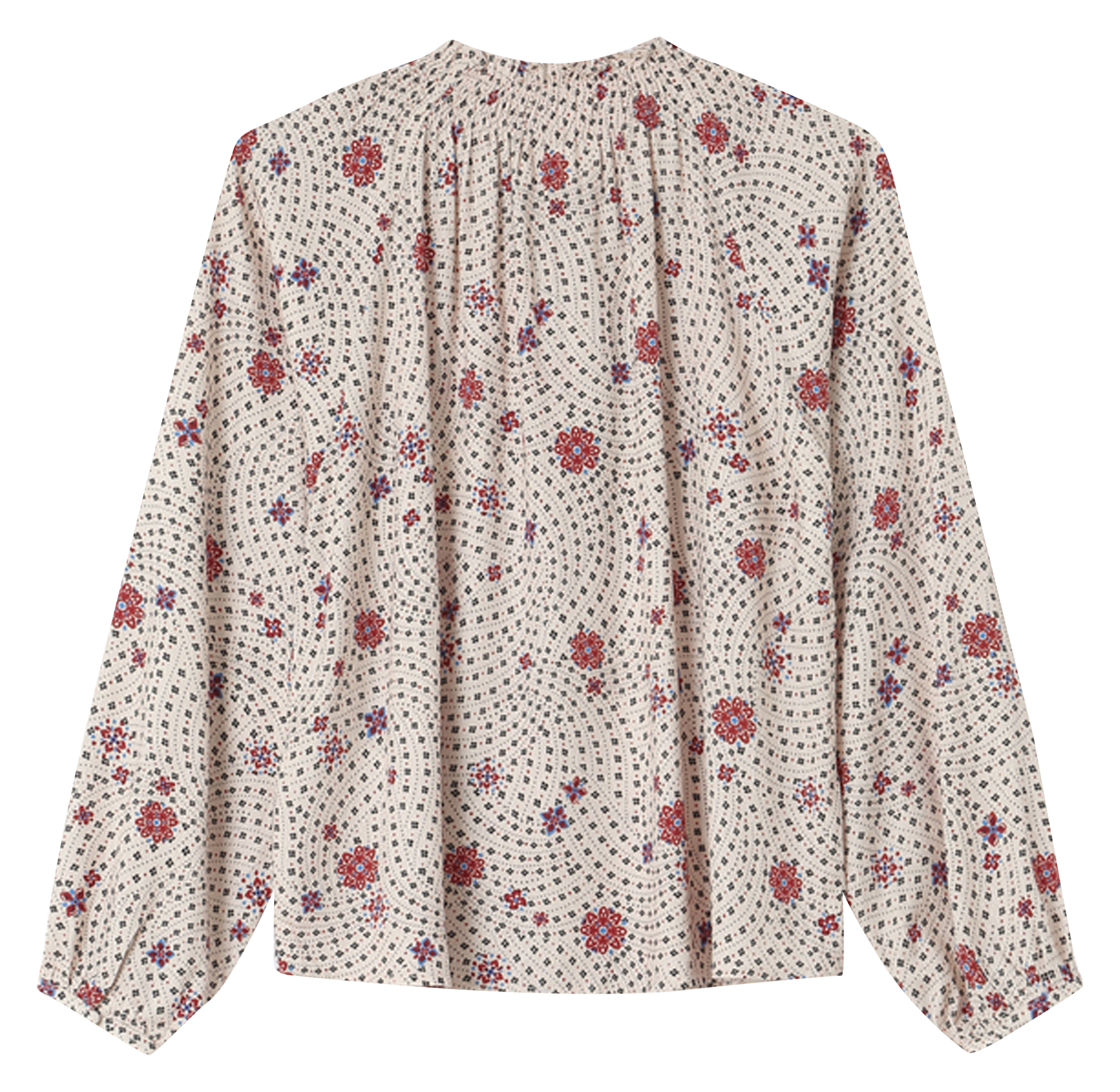 blouse droite col rond imprimée GRACE ET MILA Blanc