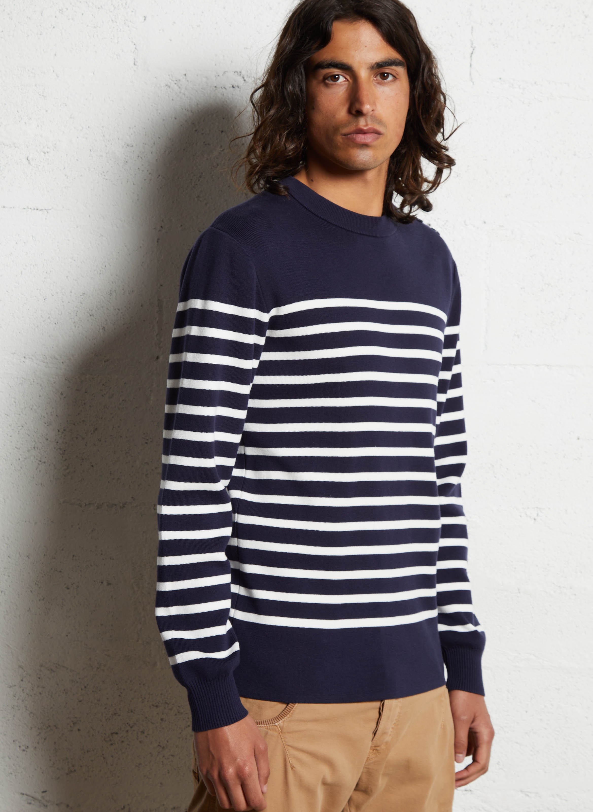 Marinière col rond slim-fit en maille de coton ARMOR LUX