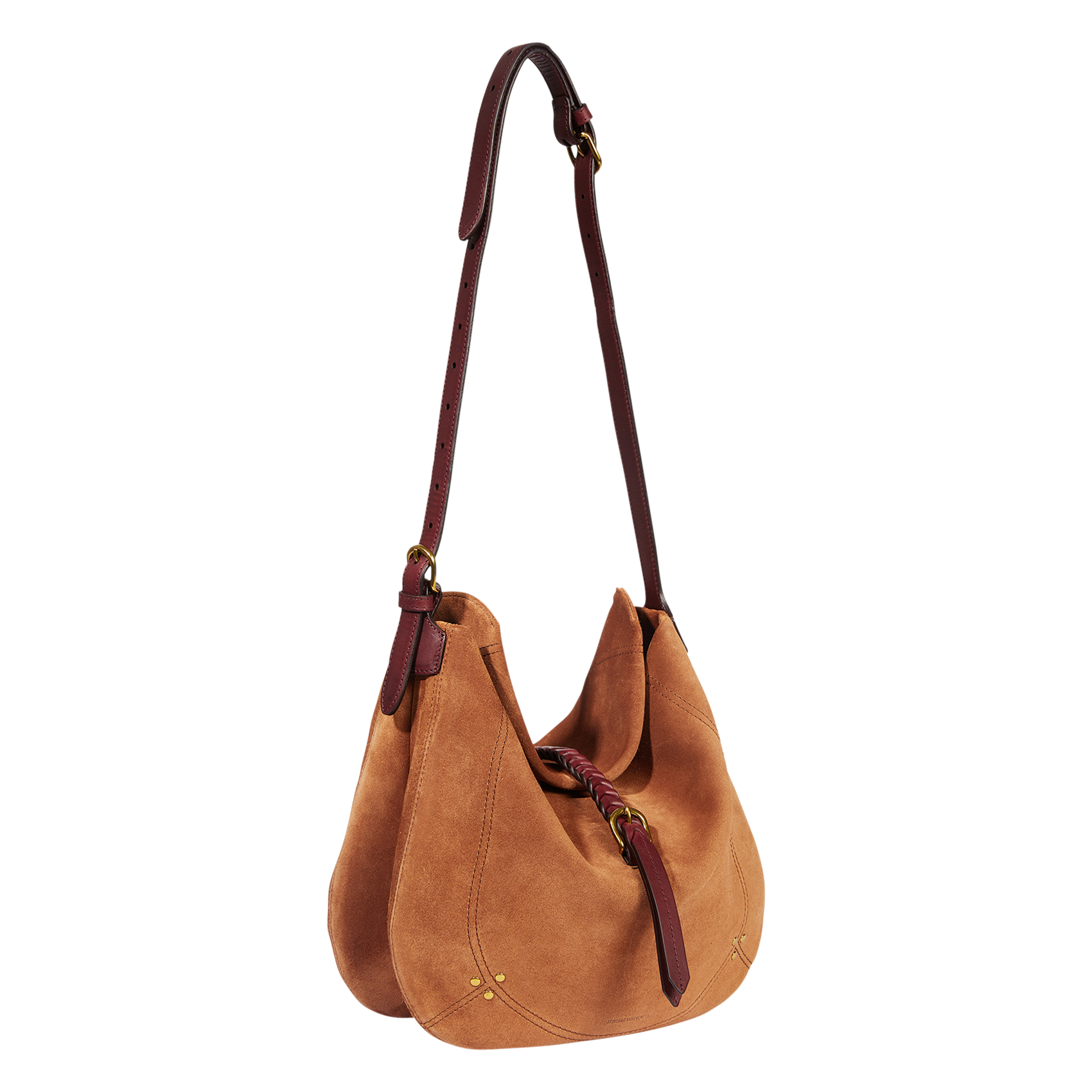 Soft suede leather shoulder bag JEROME DREYFUSS Brown