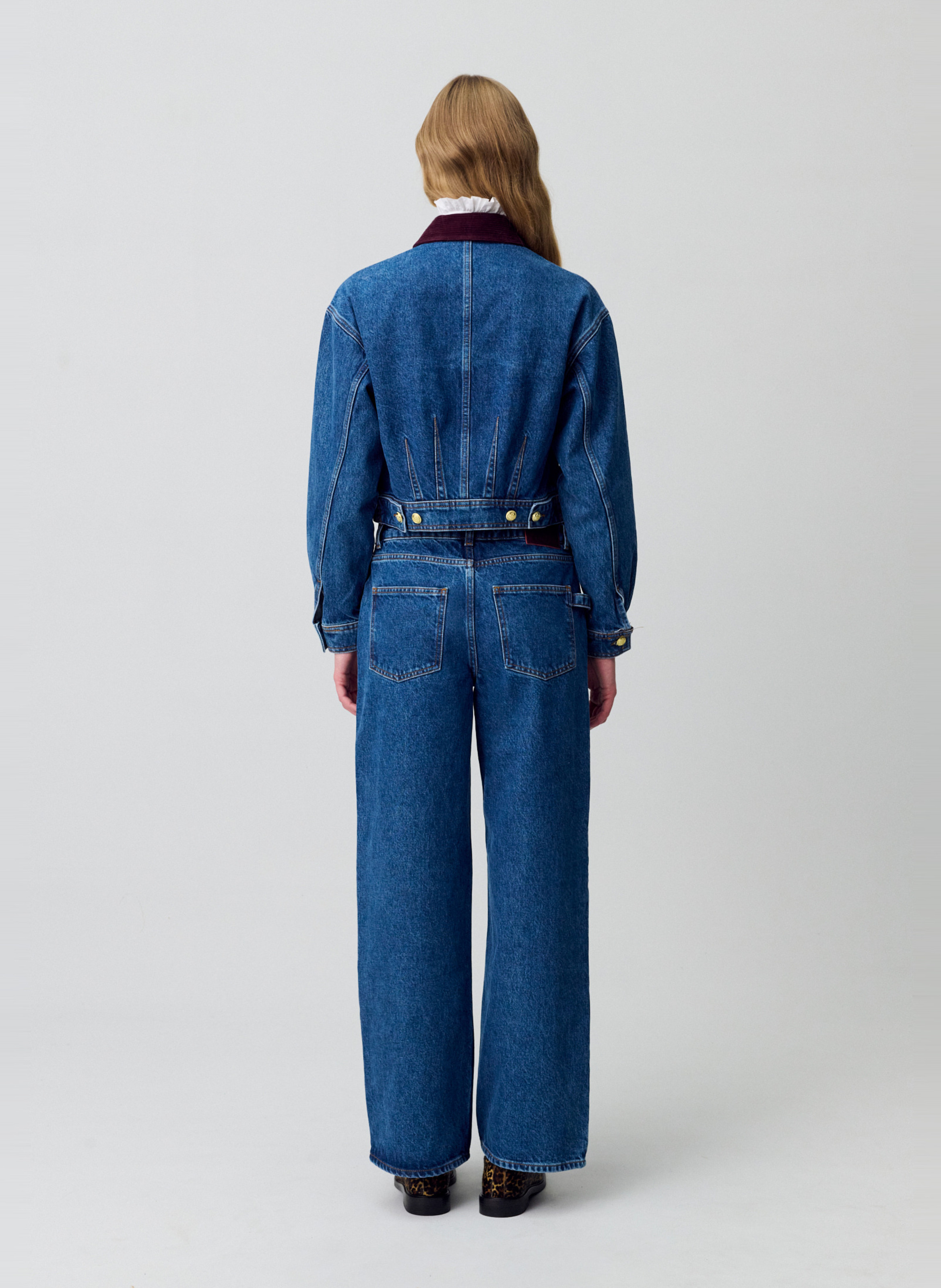 Veste en jean droite en coton CLAUDIE PIERLOT Bleu