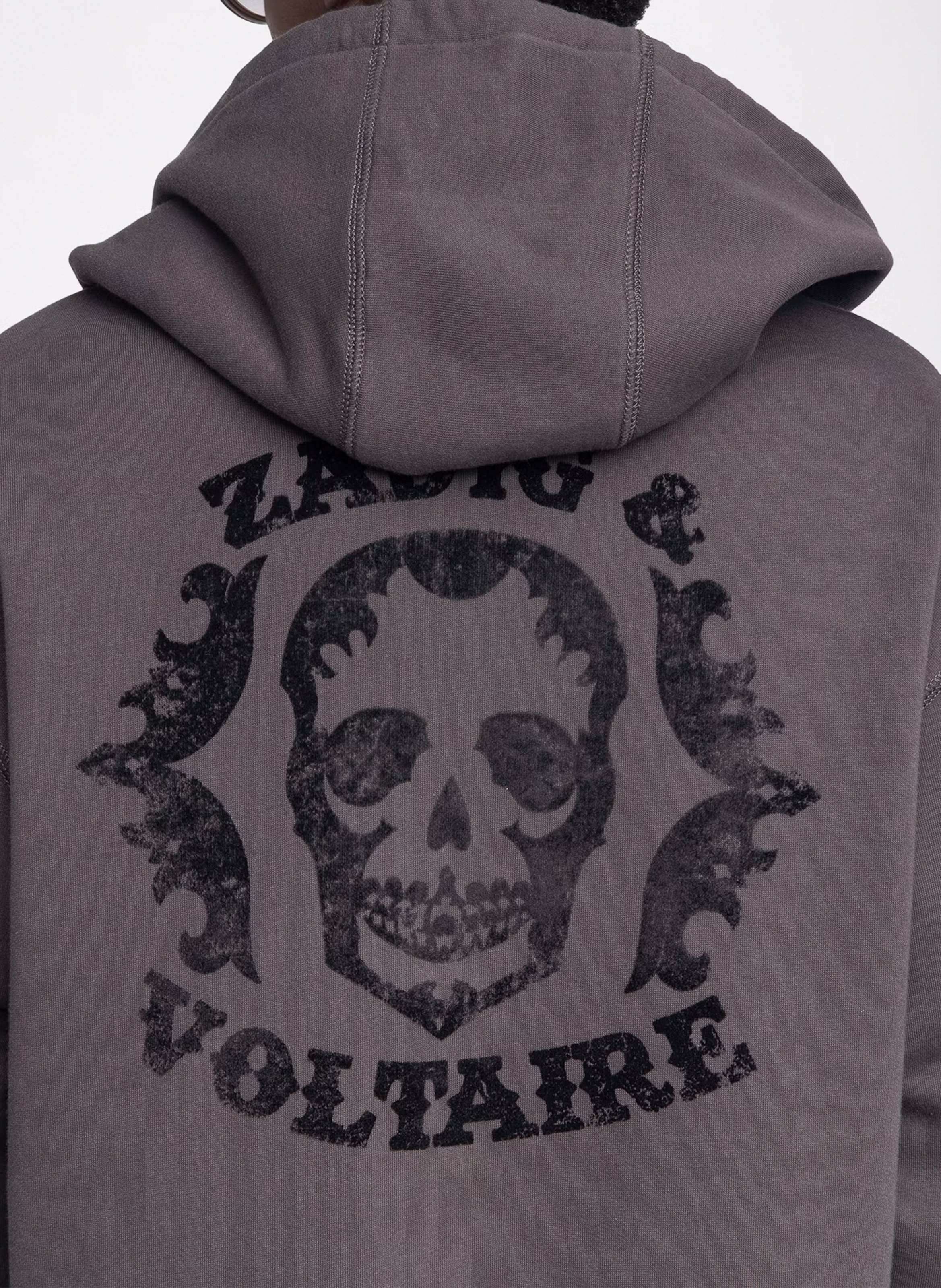 Sweat à capuche droit en coton ZADIG&amp;VOLTAIRE Marron