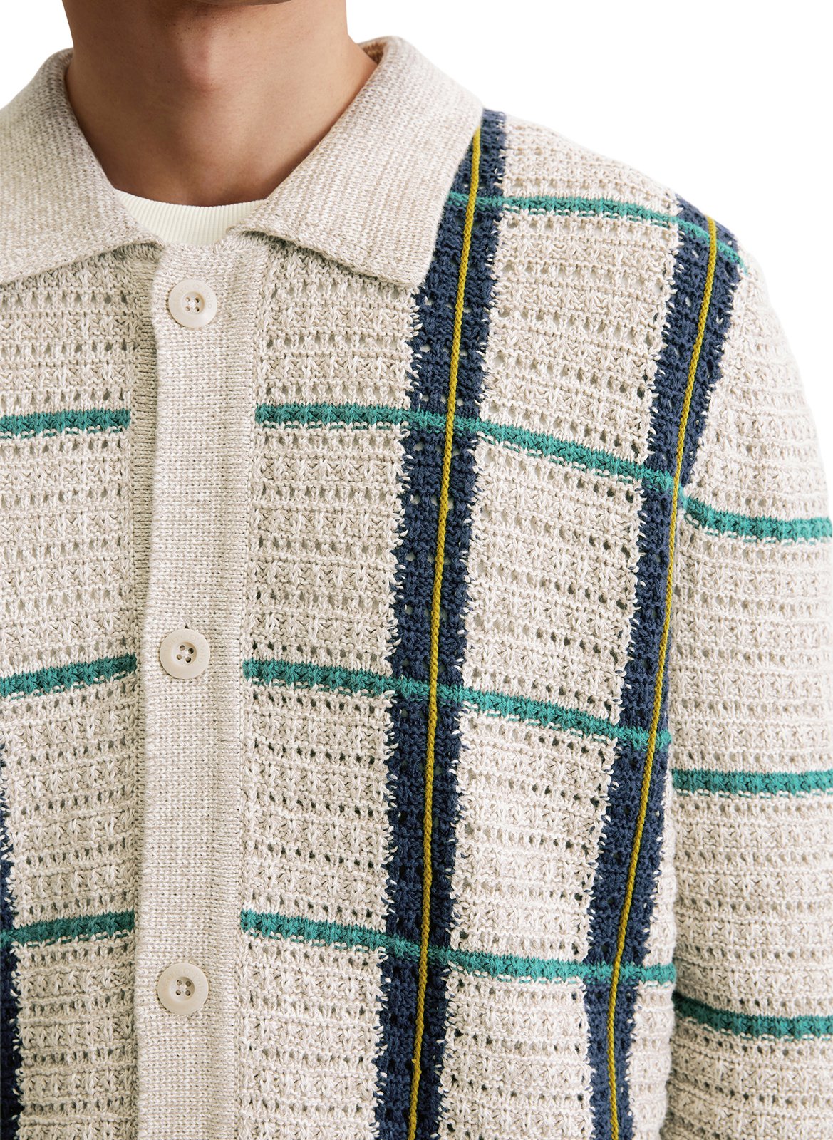 Gilet col classique en coton mélangé MARC O'POLO Gris