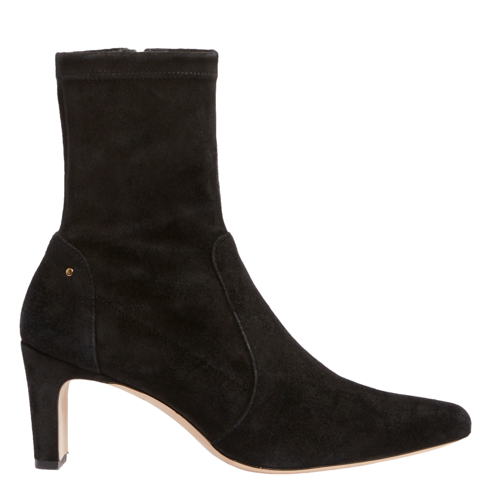 Effen leren enkellaarzen met textuur VANESSA BRUNO Zwart