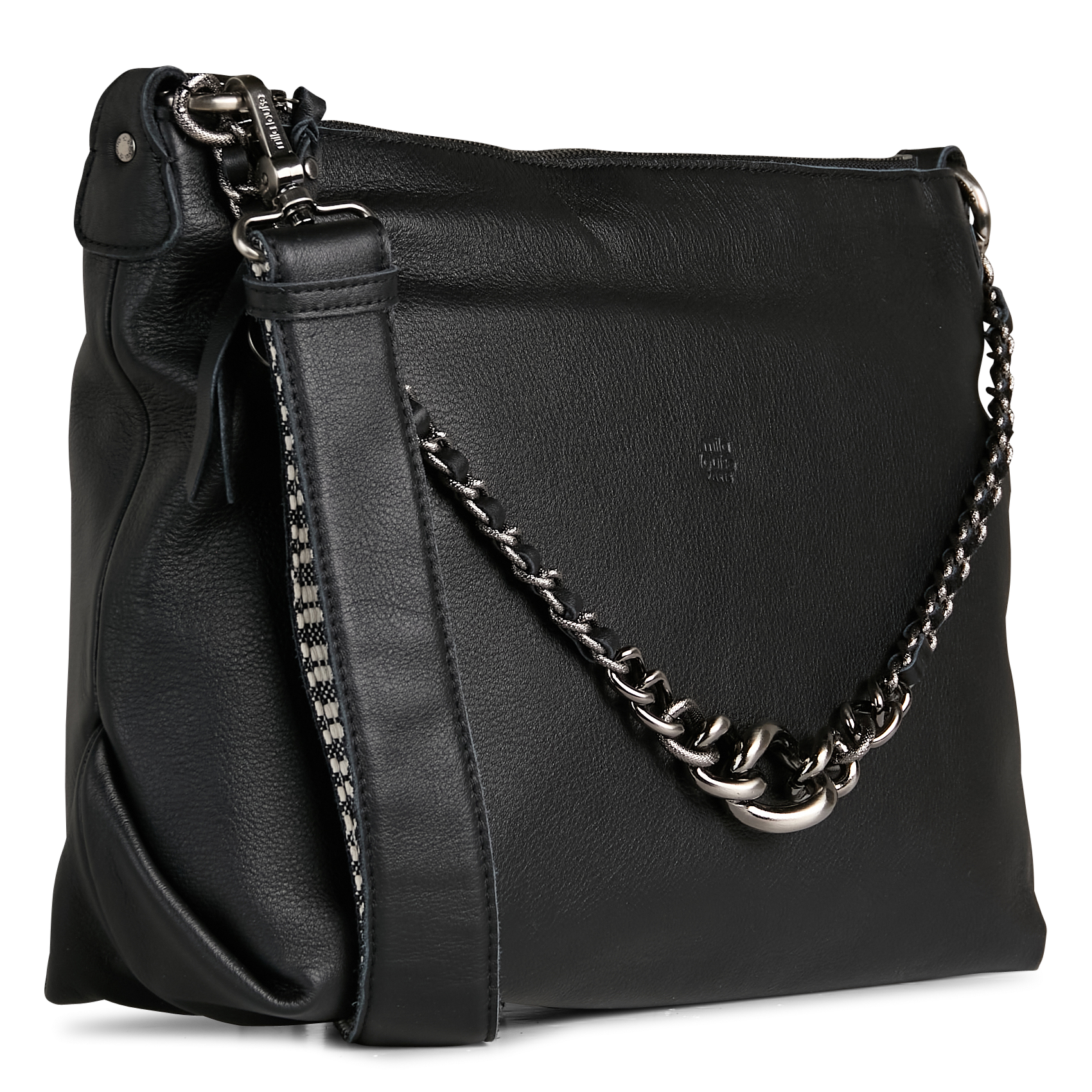 Bowlingtas van nerfleer met rits MILA LOUISE Zwart