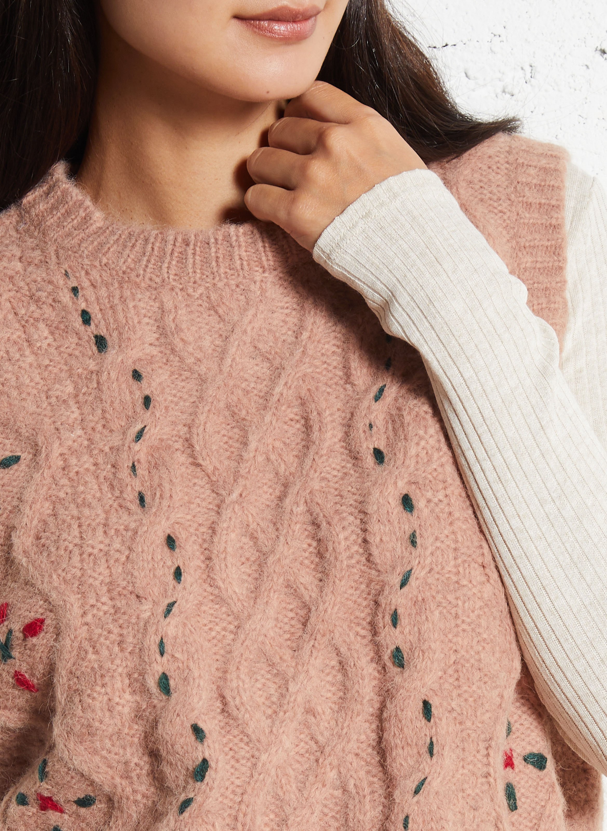 Ärmelloses Oversize-Pullover THE KORNER Rosa