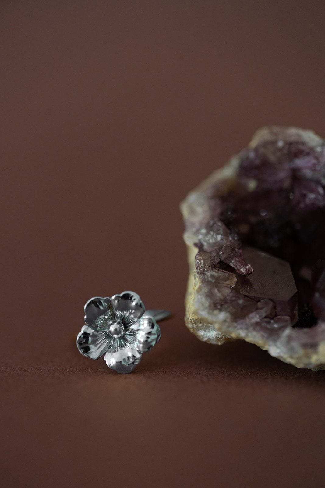 AGLAÉ - Fine gold-plated flower ring MONSIEUR SIMONE Silver