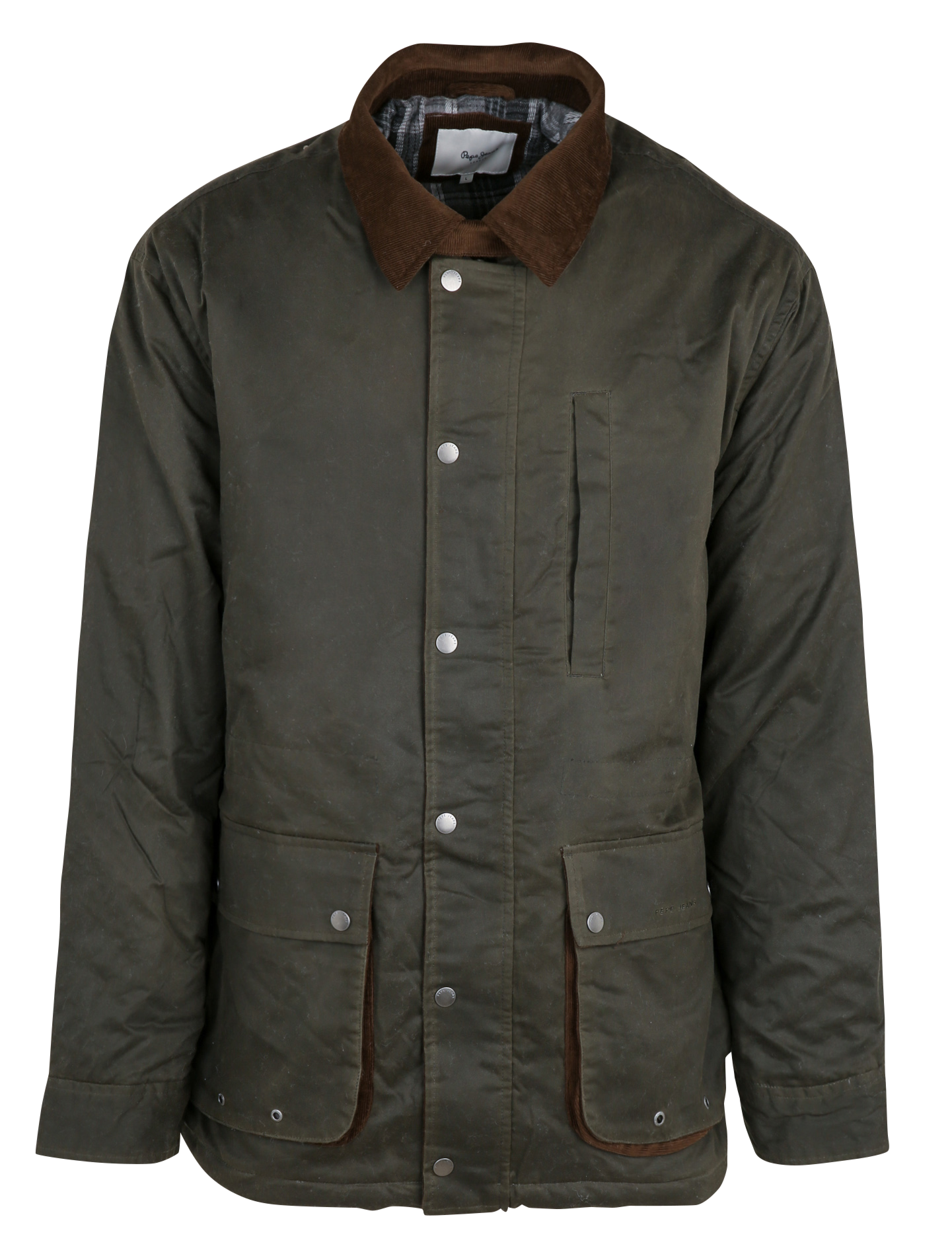 Solid straight parka with high collar PEPE JEANS Green