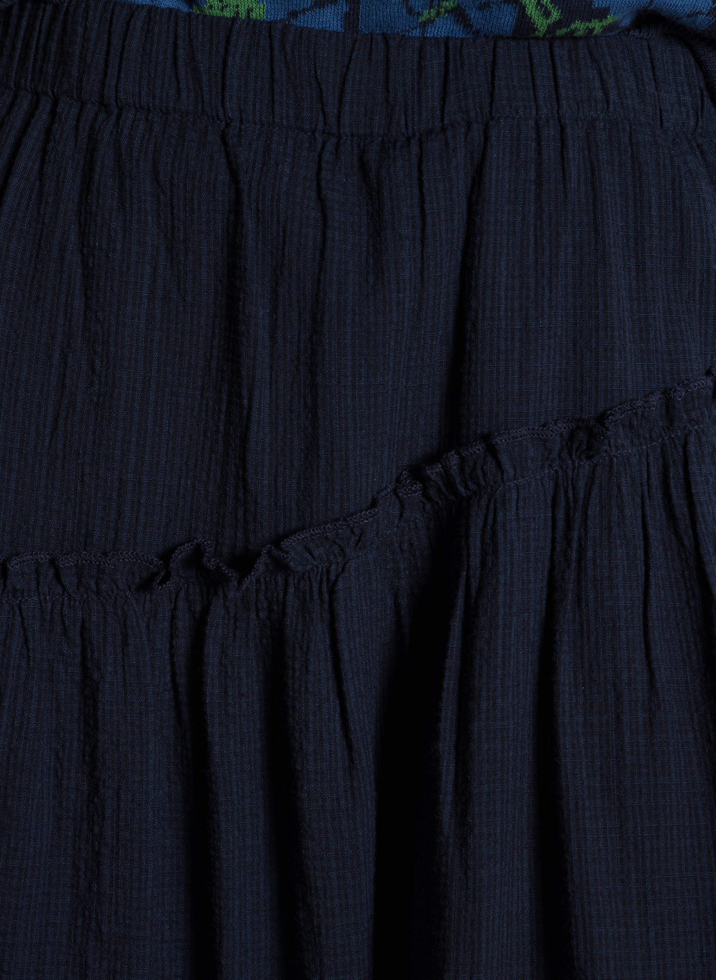 Wijd uitlopende midi-rok met elastische tailleband NICE THINGS Blauw