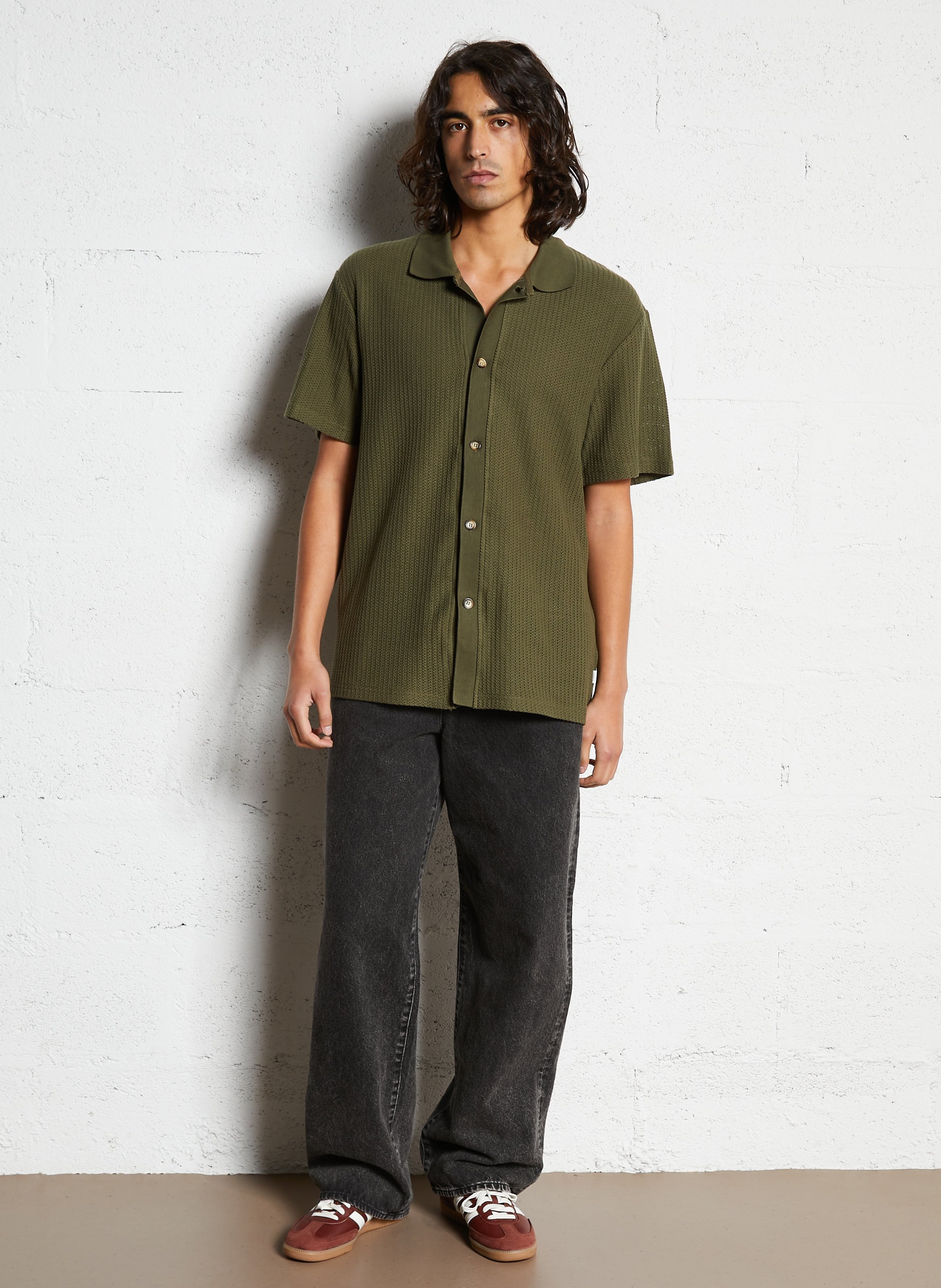 Gerade geschnittenes Poloshirt aus Bio-Baumwolle LES DEUX Khaki