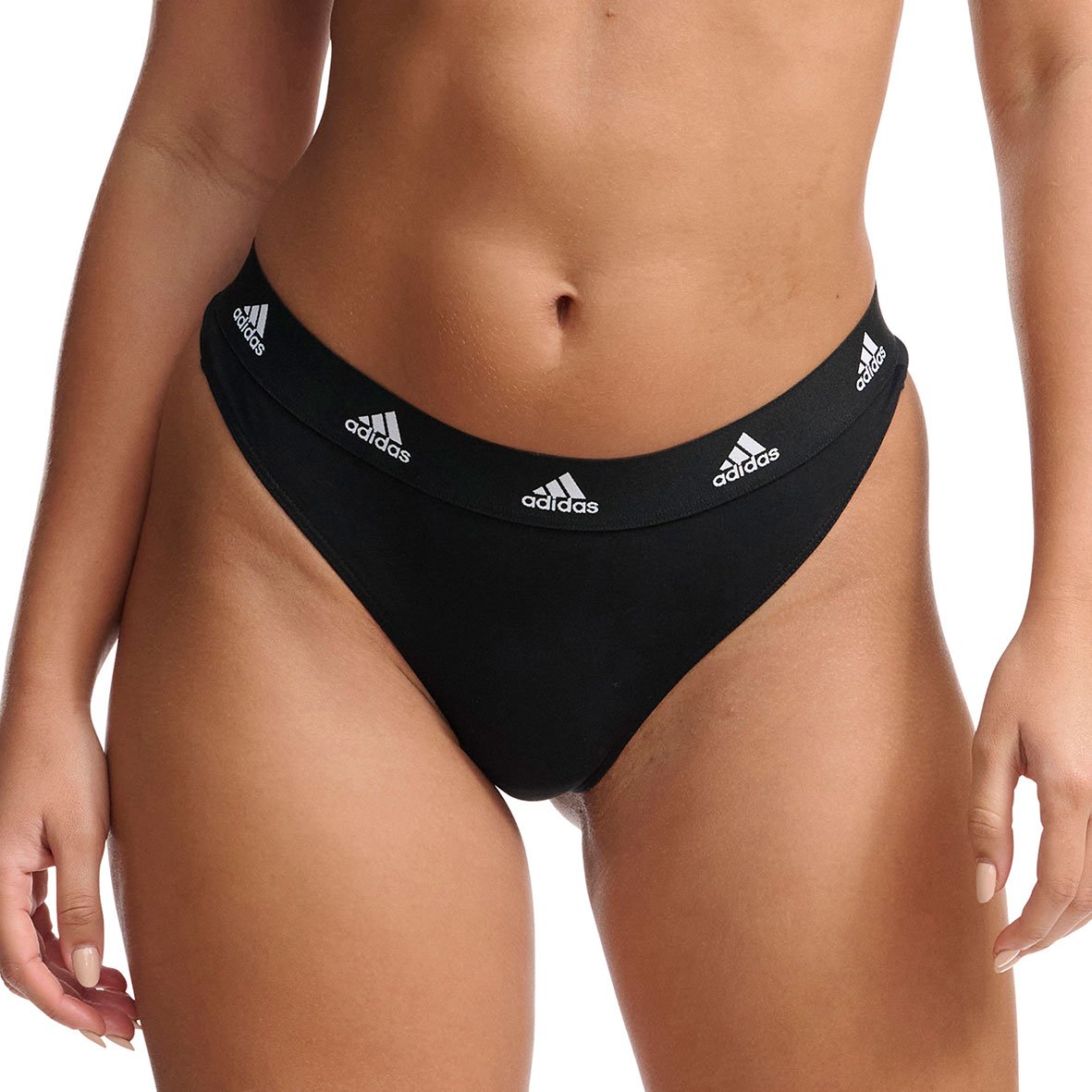 Women&#039;s Active Comfort Cotton Adidas Sport String ADIDAS UNDERWEAR Black