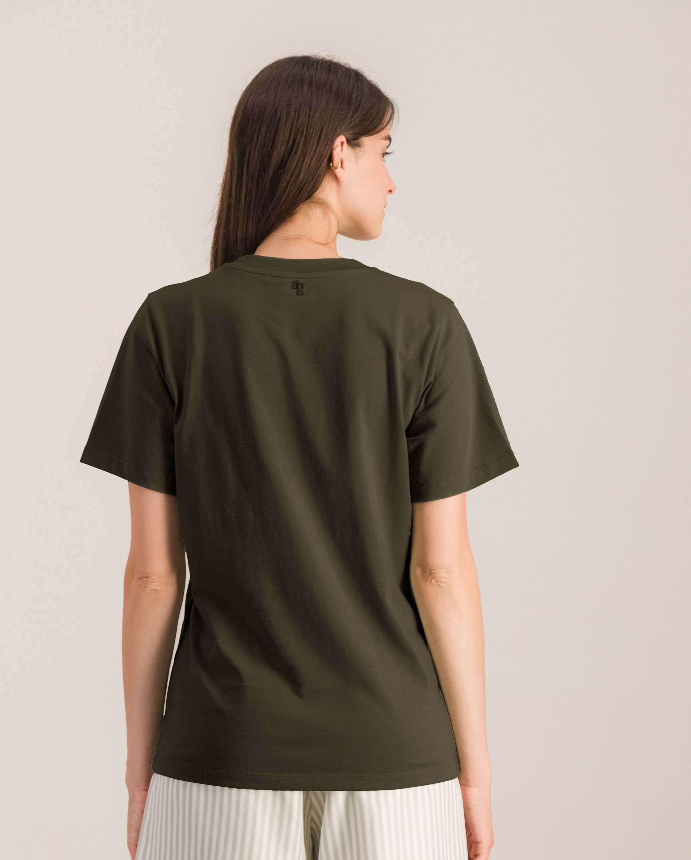 Women's organic cotton T-shirt, khaki ANGARDE Green
