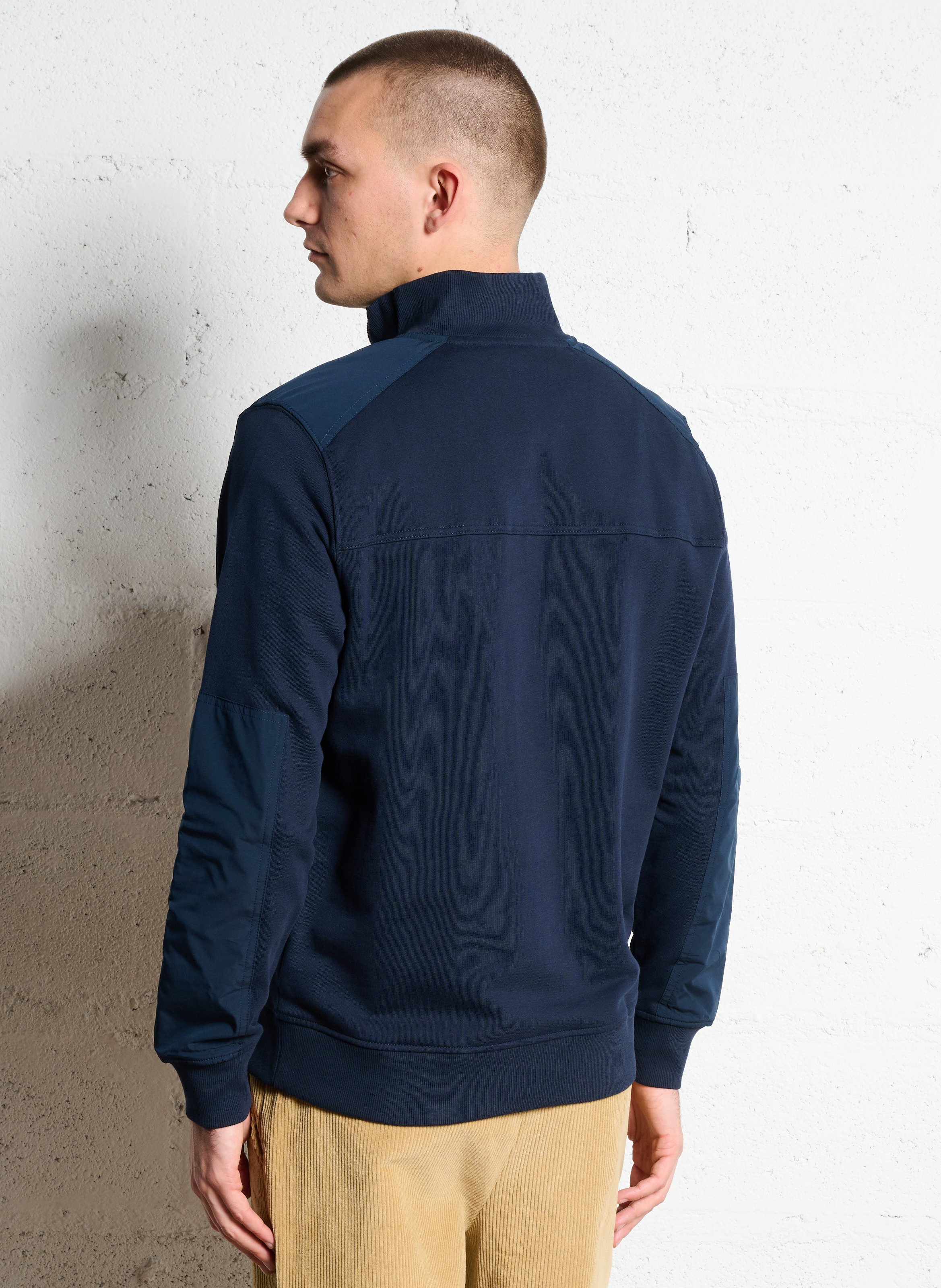 Straight high-neck cotton sweatshirt PEPE JEANS Blue
