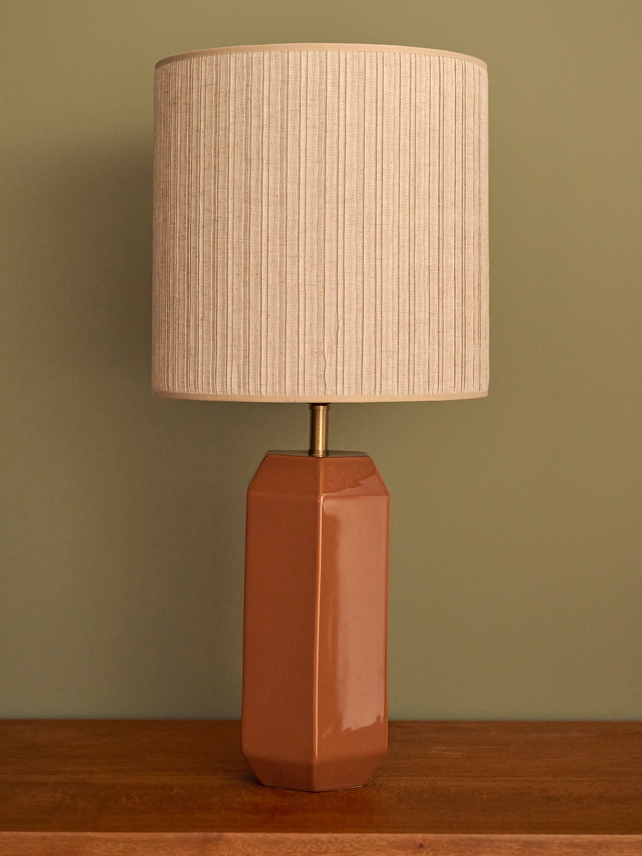 Pleated linen lampshade - large model victory CYRILLUS Beige