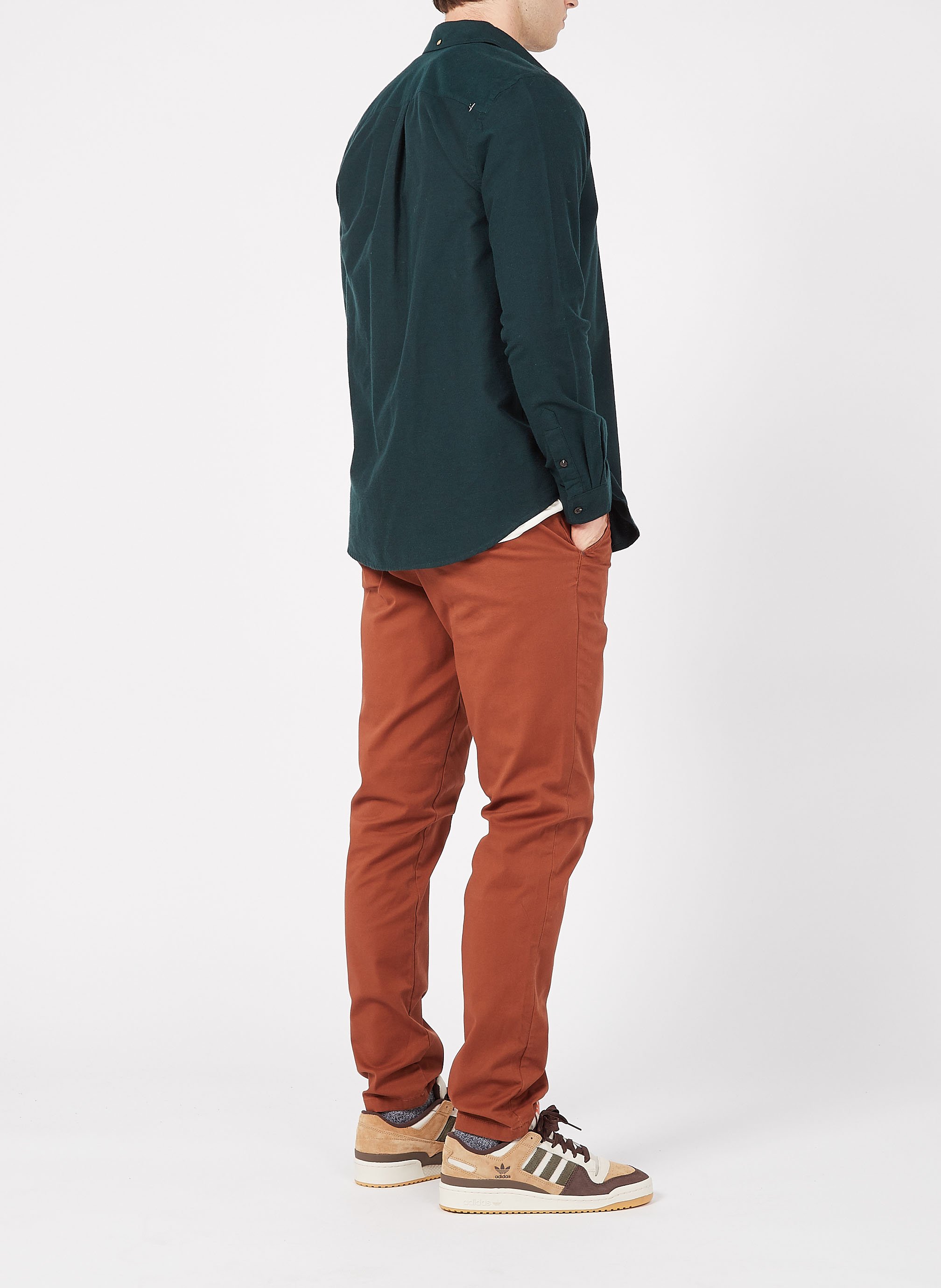 Chemise col américain en coton bio  FAGUO Vert