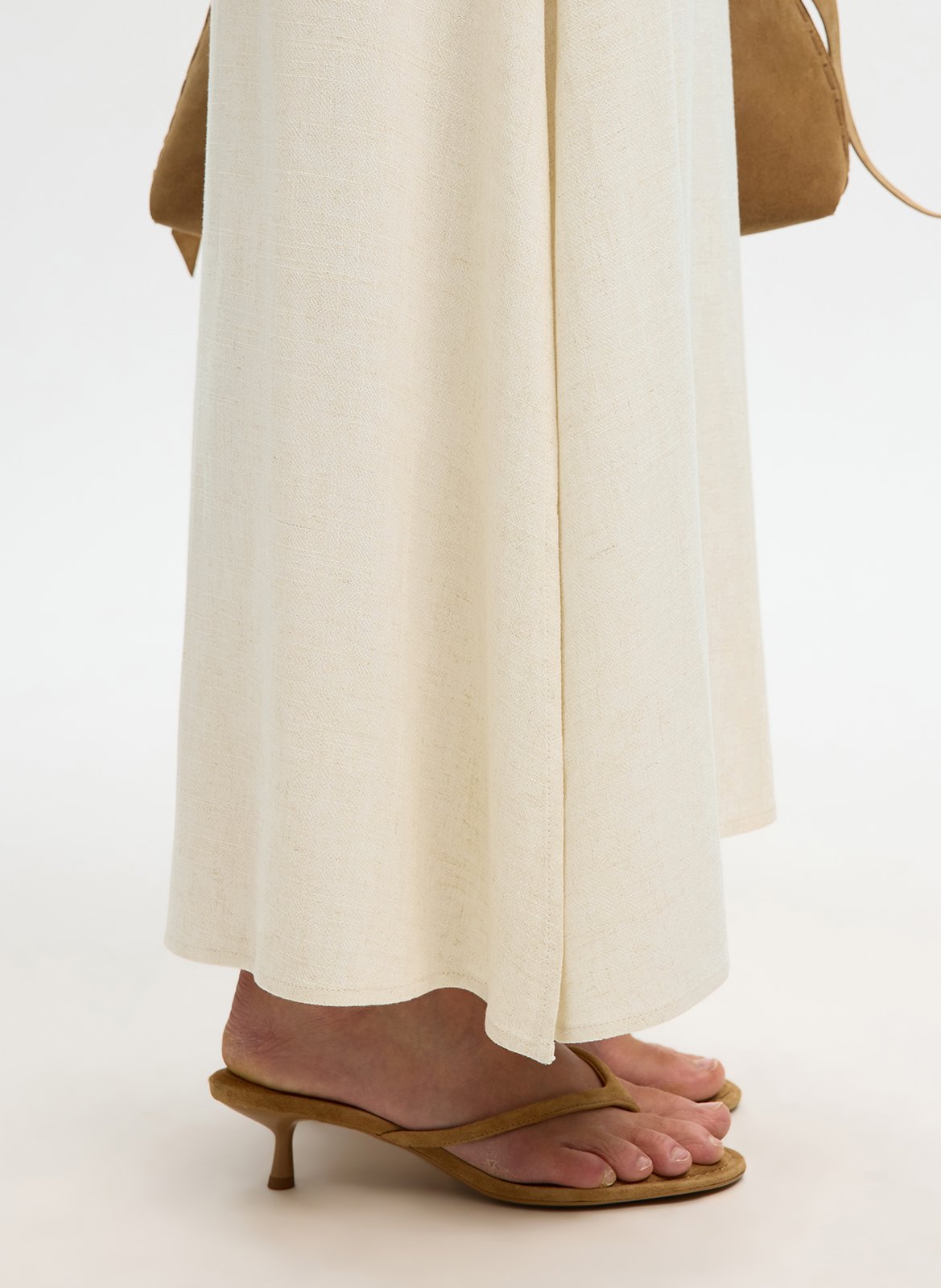 Lange, gerende rok SELECTED Beige